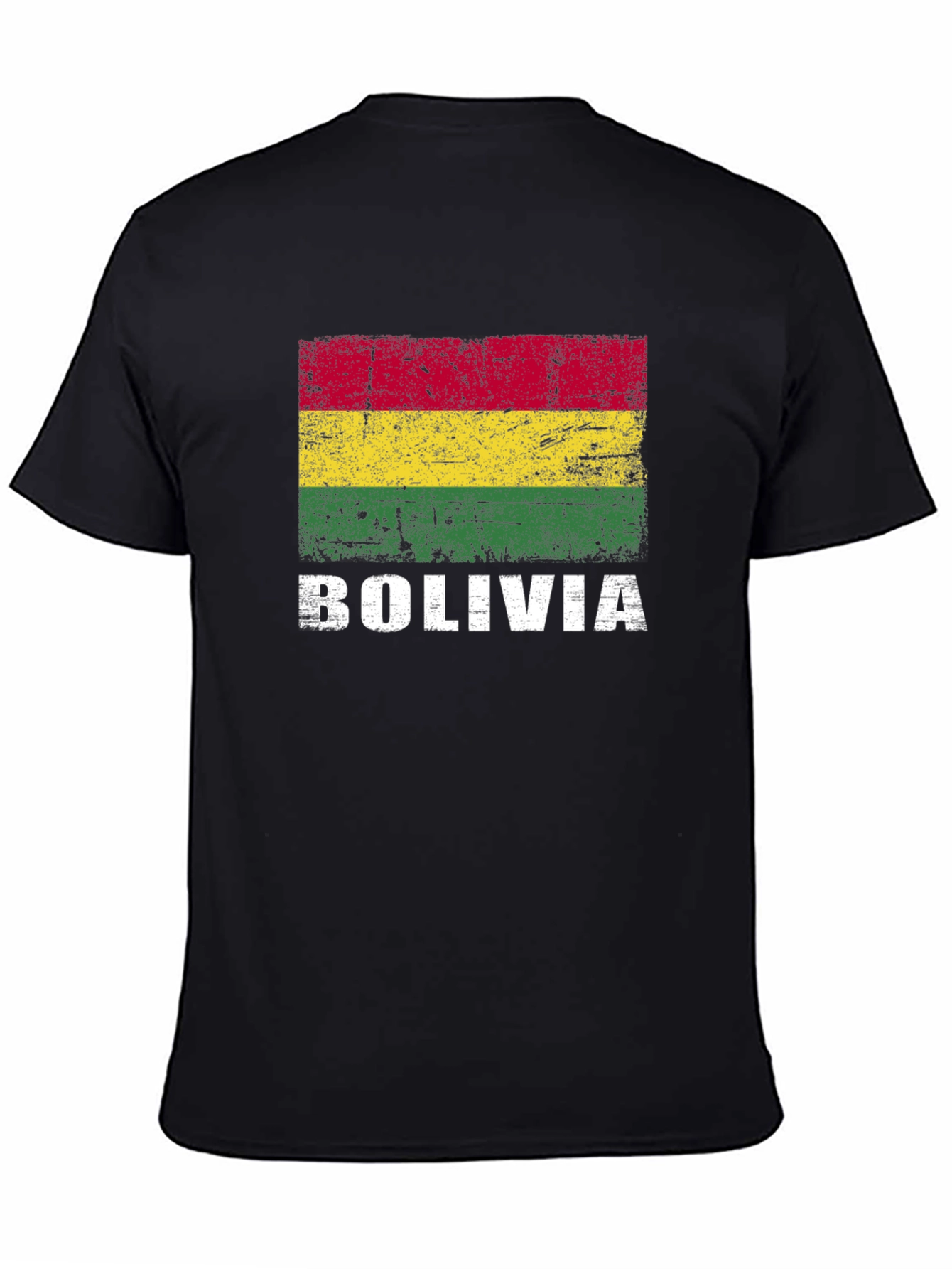 Bolivia Flag Graphic T-Shirt - Black