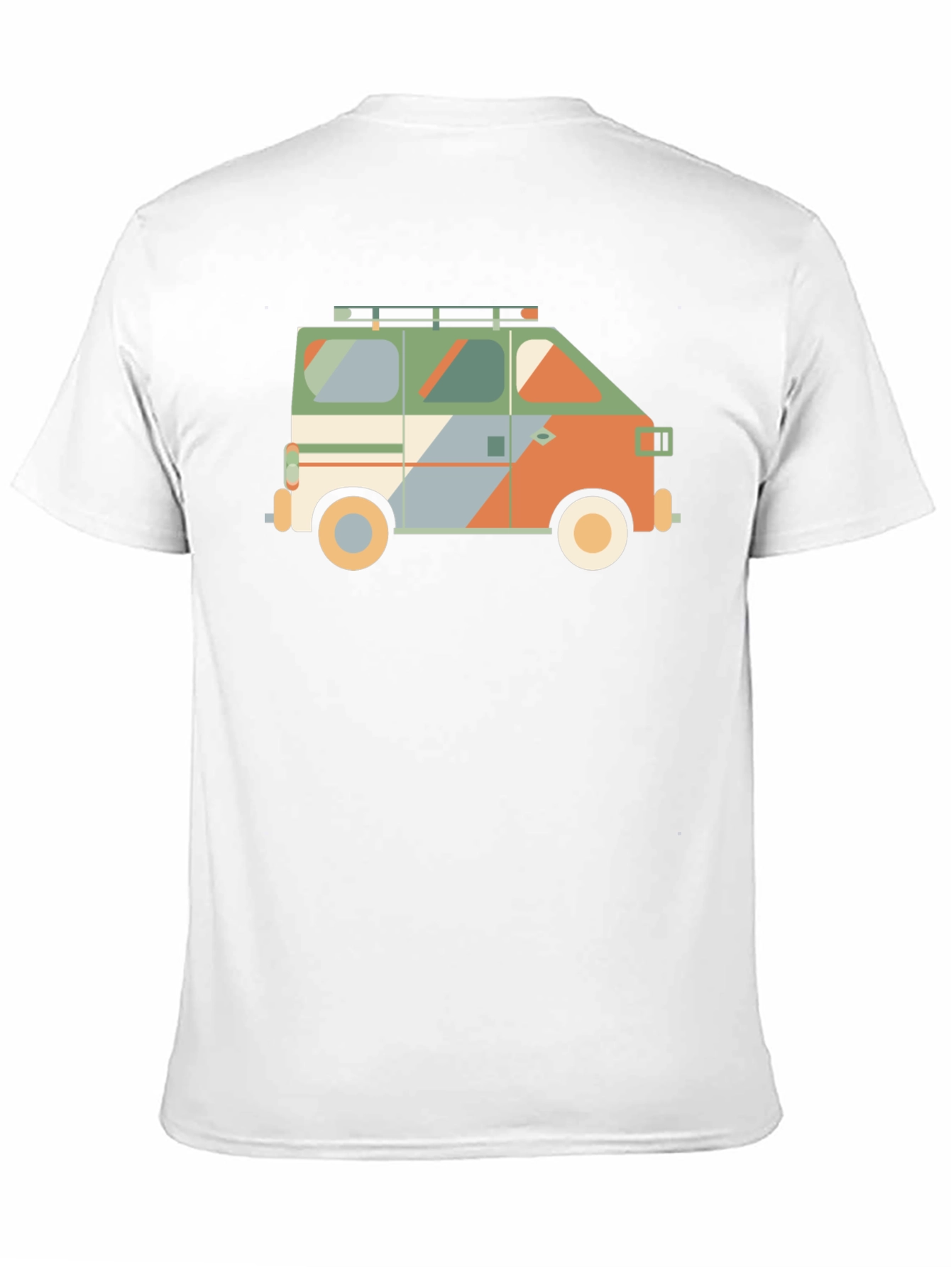 Retro Camper Van Graphic Tee - Black Cotton T-Shirt
