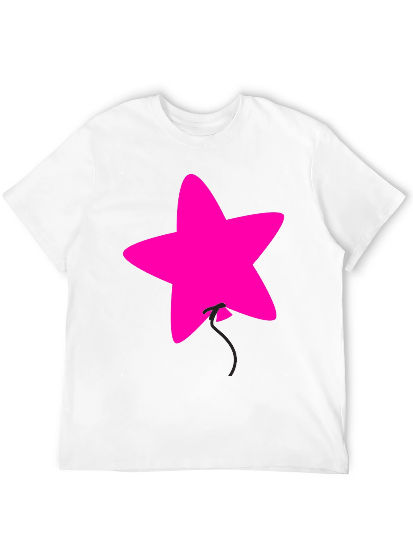 Pink Star Balloon Graphic Black Tee