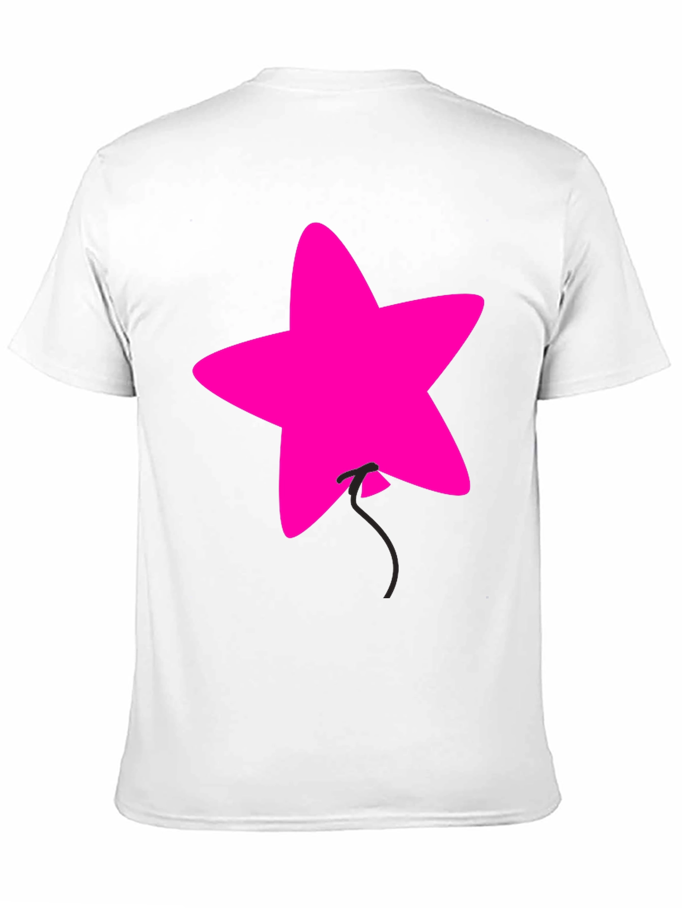 Pink Star Balloon Graphic Black Tee