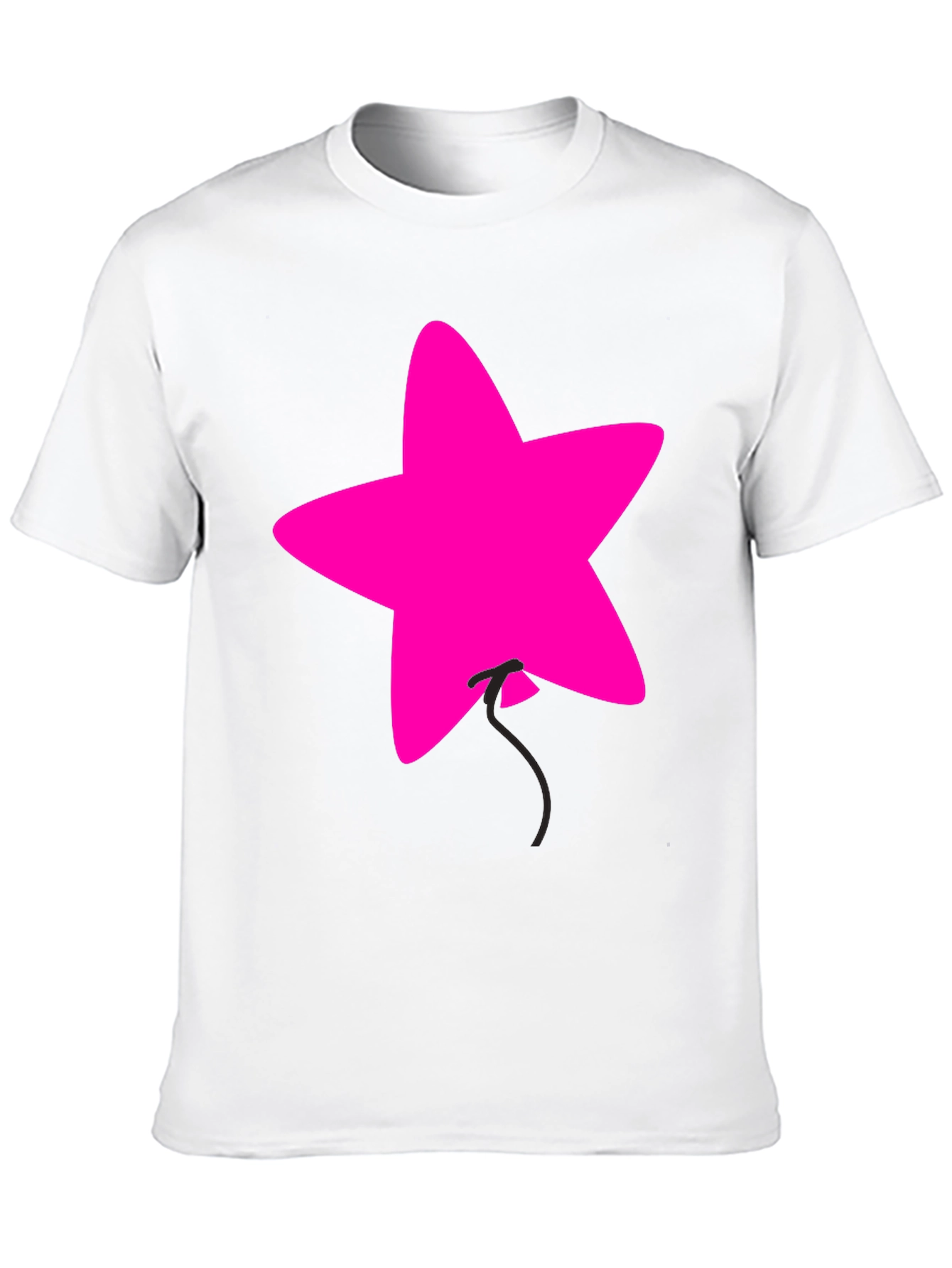Pink Star Balloon Graphic Black Tee