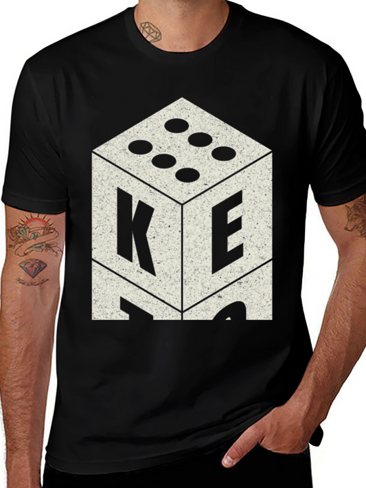 Retro Dice Graphic Tee - Casual Mens T-Shirt