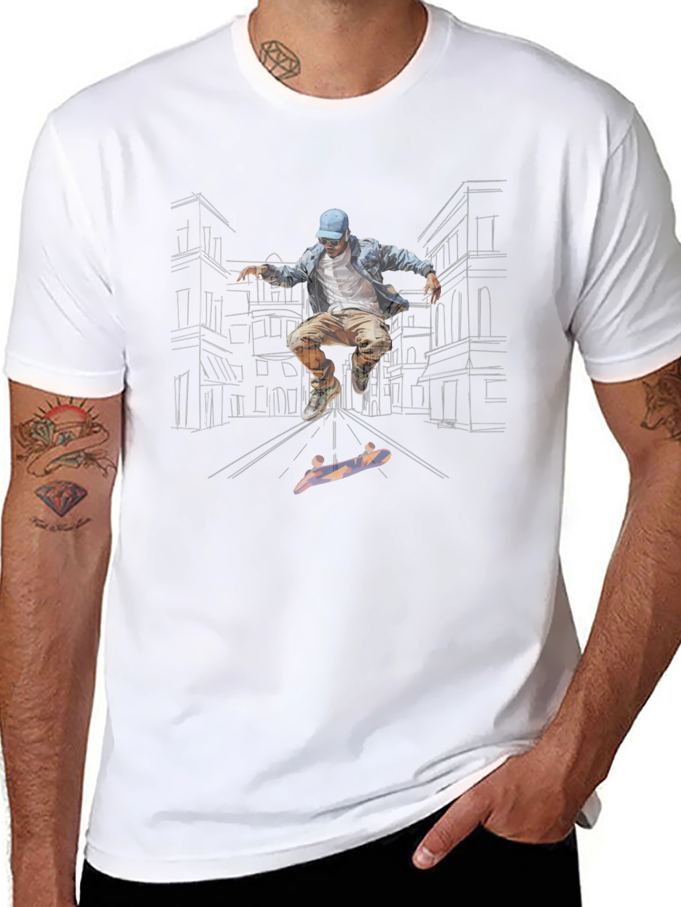 Skateboarder Graphic Tee - Urban Style