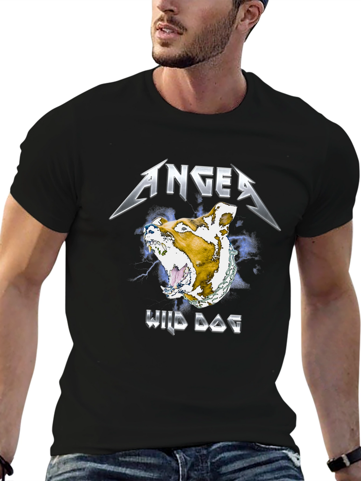 Anger Wild Dog Graphic T-Shirt