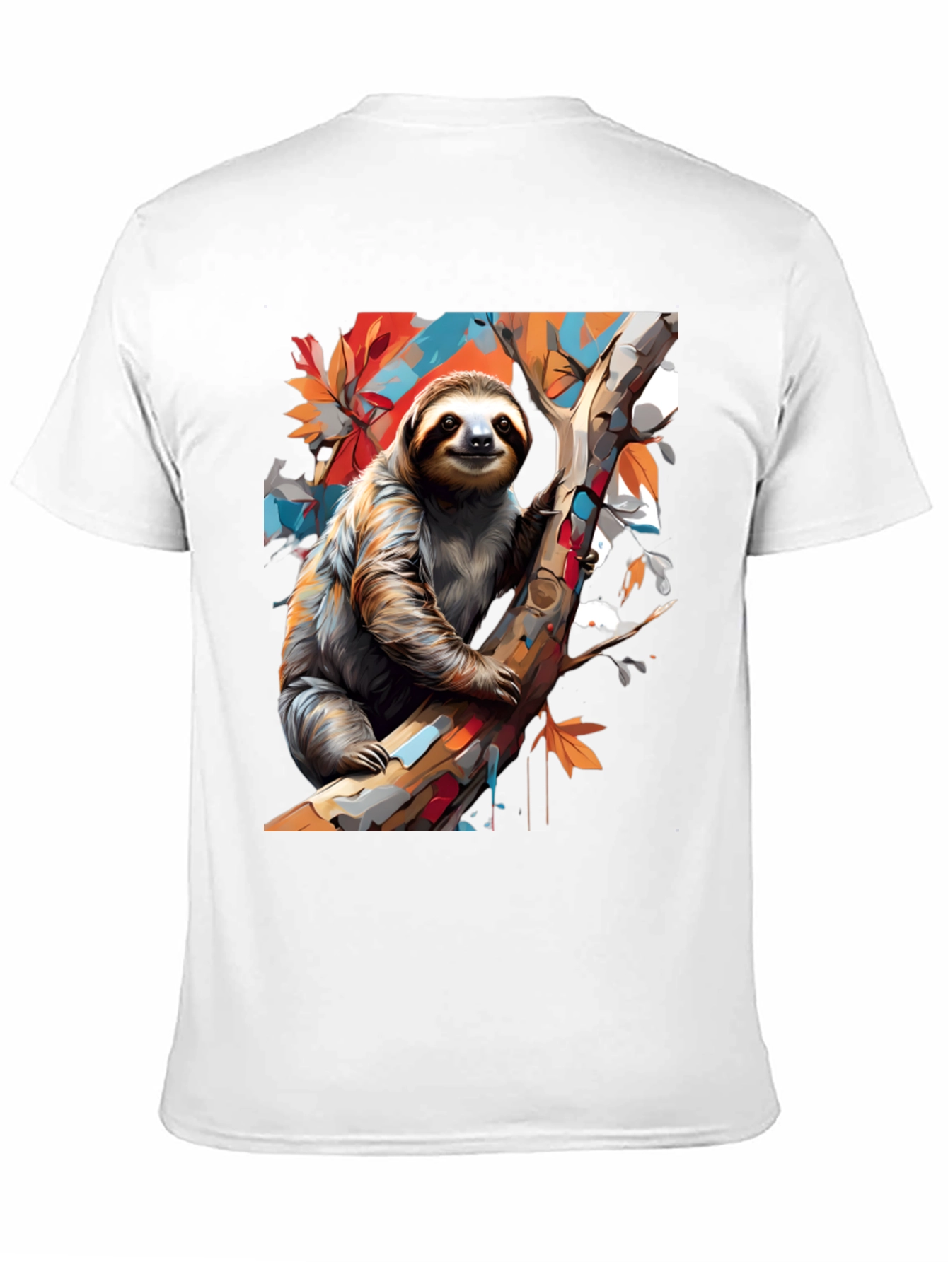 Sloth Graphic Tee - Mens Black Cotton T-Shirt