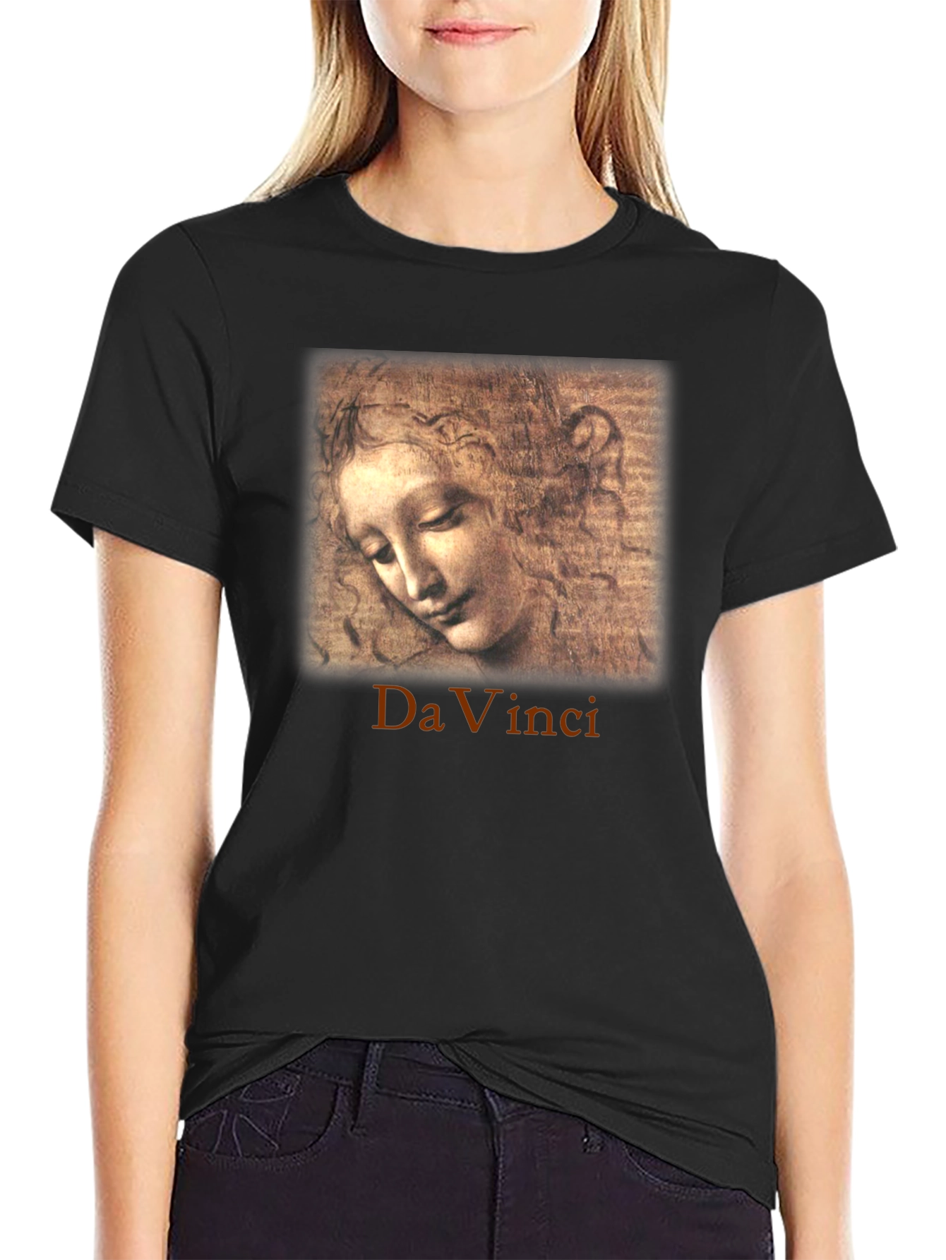 Da Vinci Sketch Portrait Graphic T-Shirt