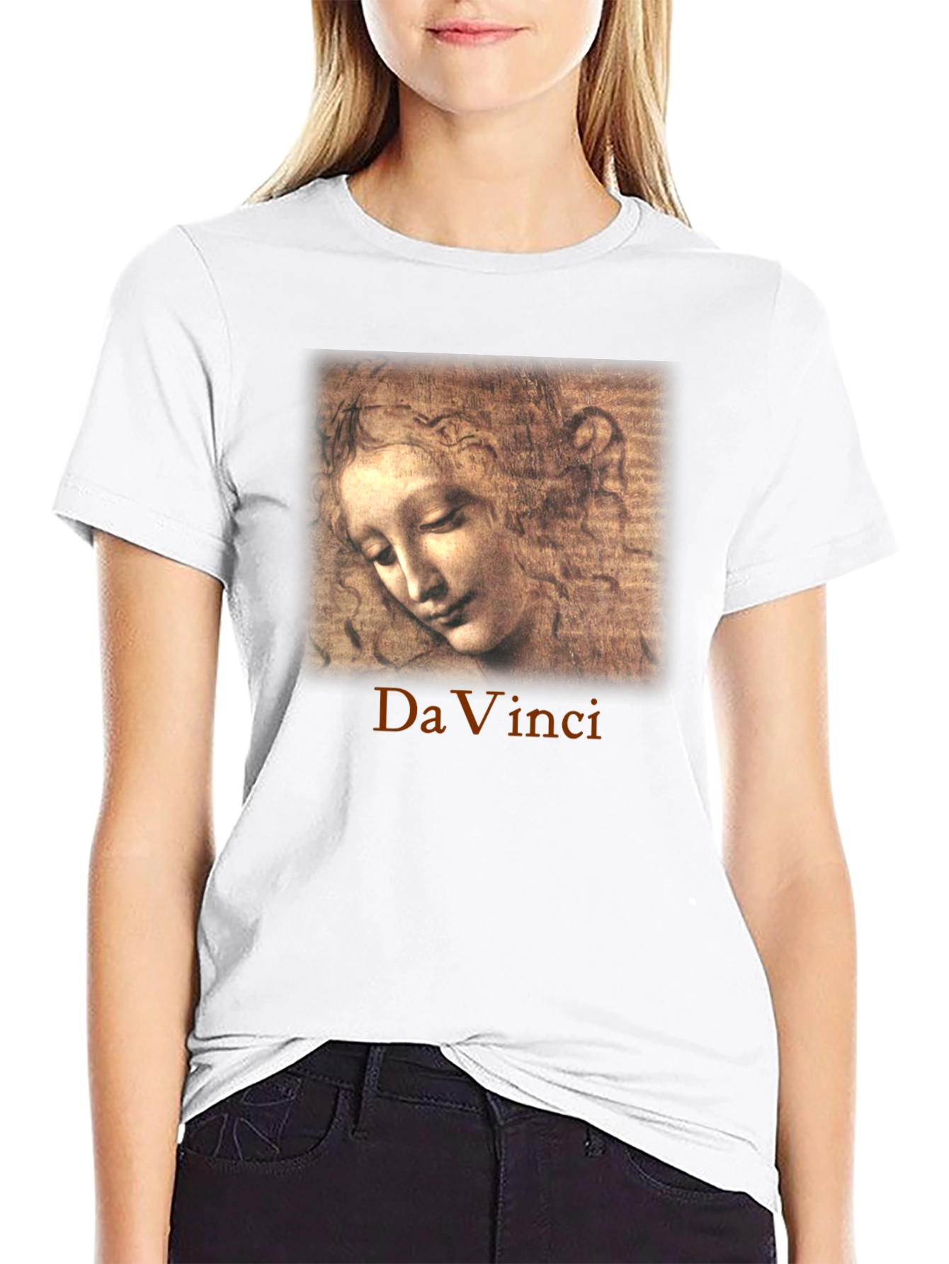 Da Vinci Sketch Portrait Graphic T-Shirt