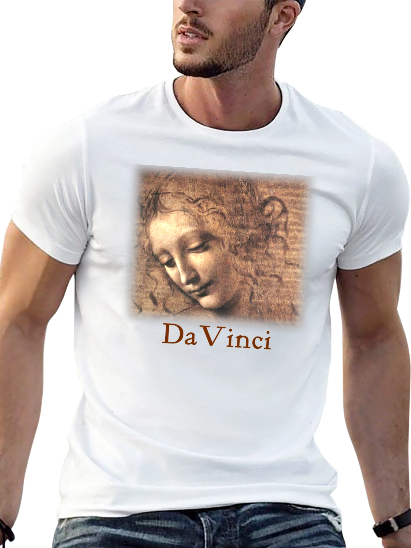 Da Vinci Sketch Portrait Graphic T-Shirt