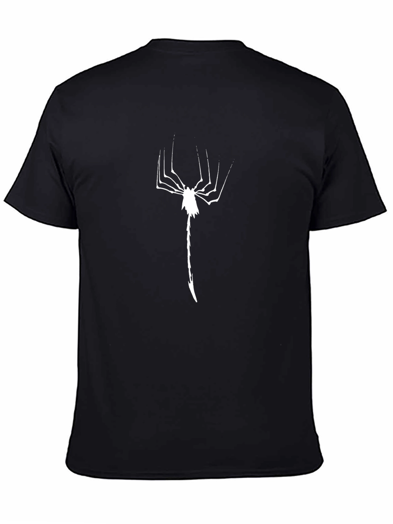 Mens Black T-Shirt with White Abstract Design