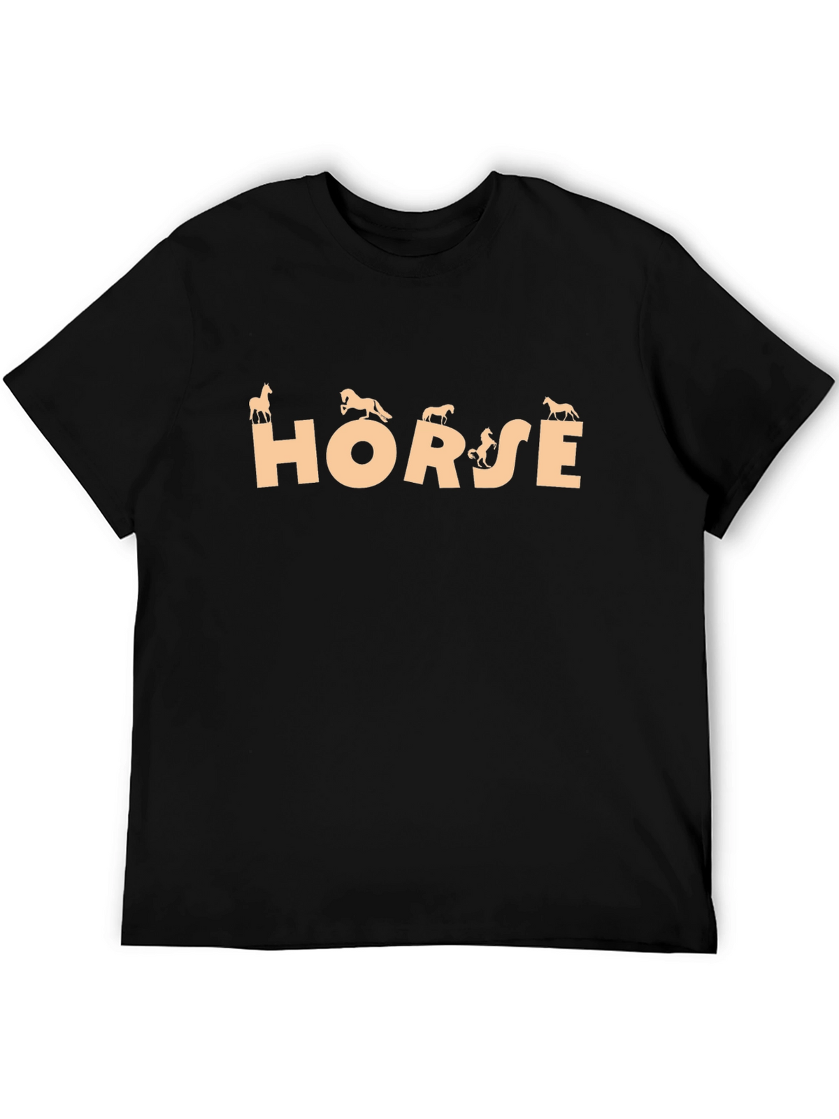 Horse Graphic Print Black Tee