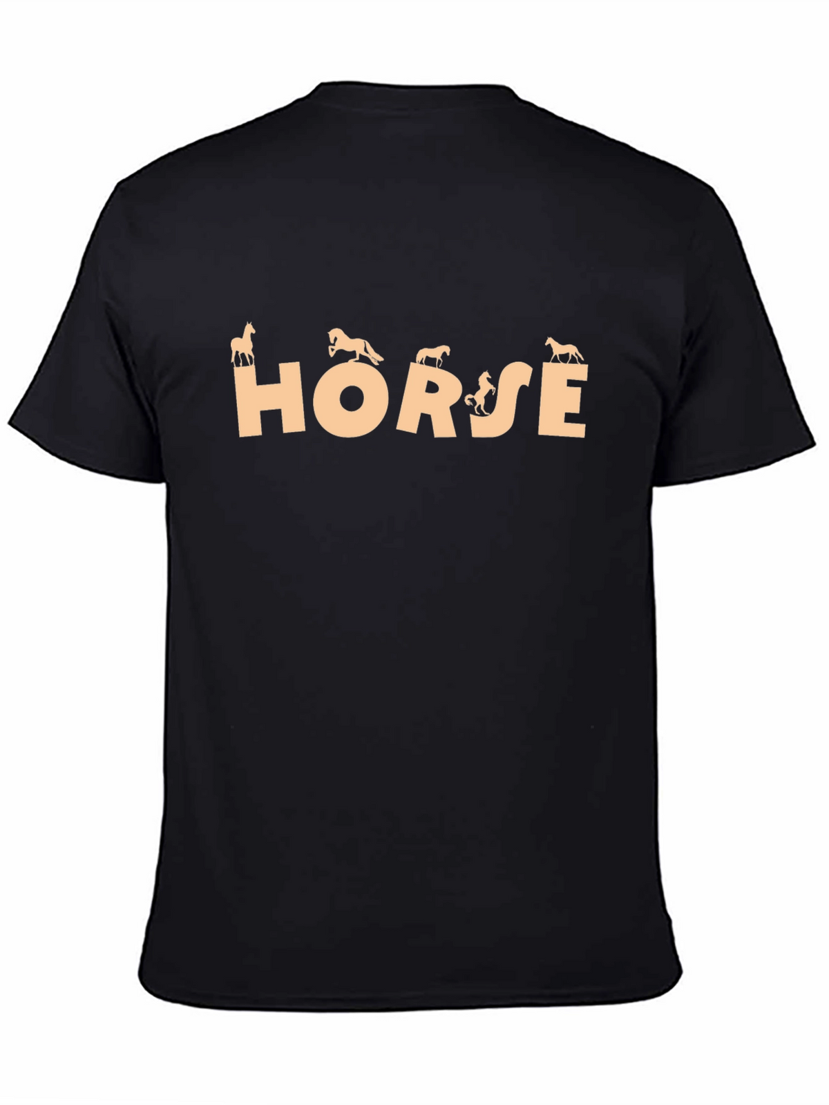 Horse Graphic Print Black Tee