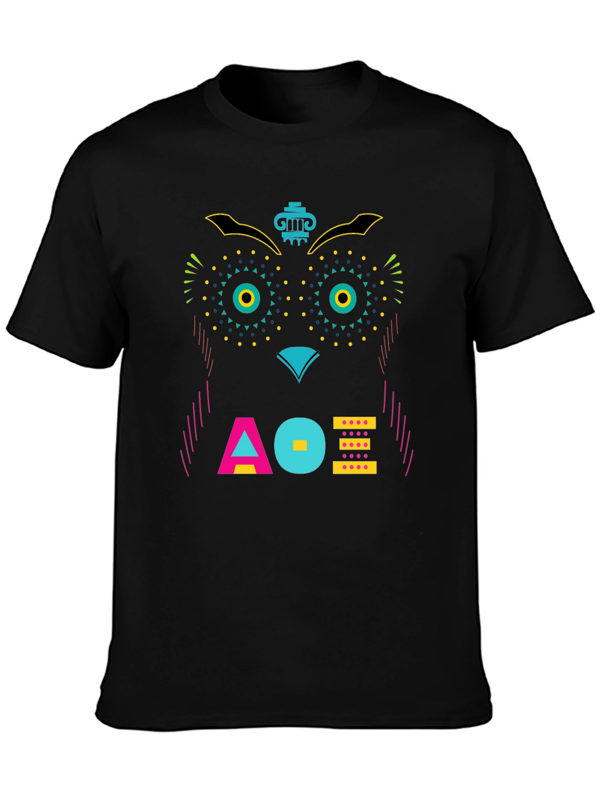 Geometric Owl Graphic Tee - Unique Modern Design