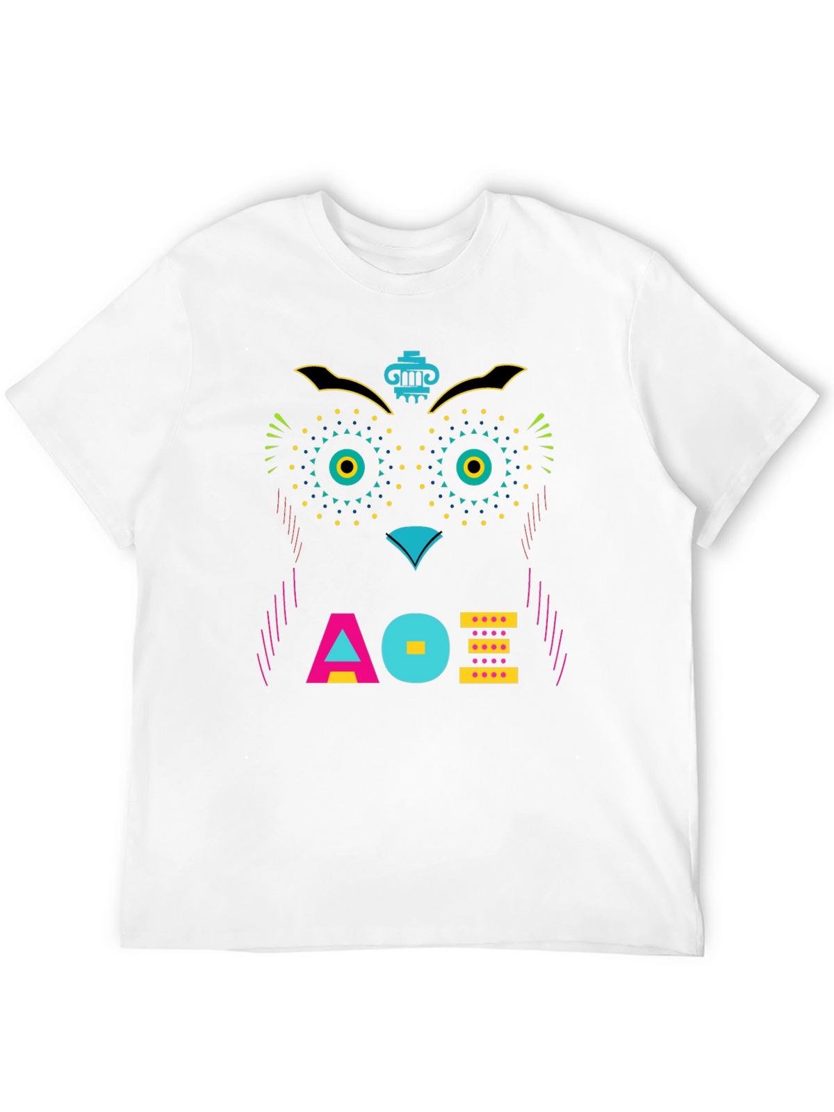 Geometric Owl Graphic Tee - Unique Modern Design