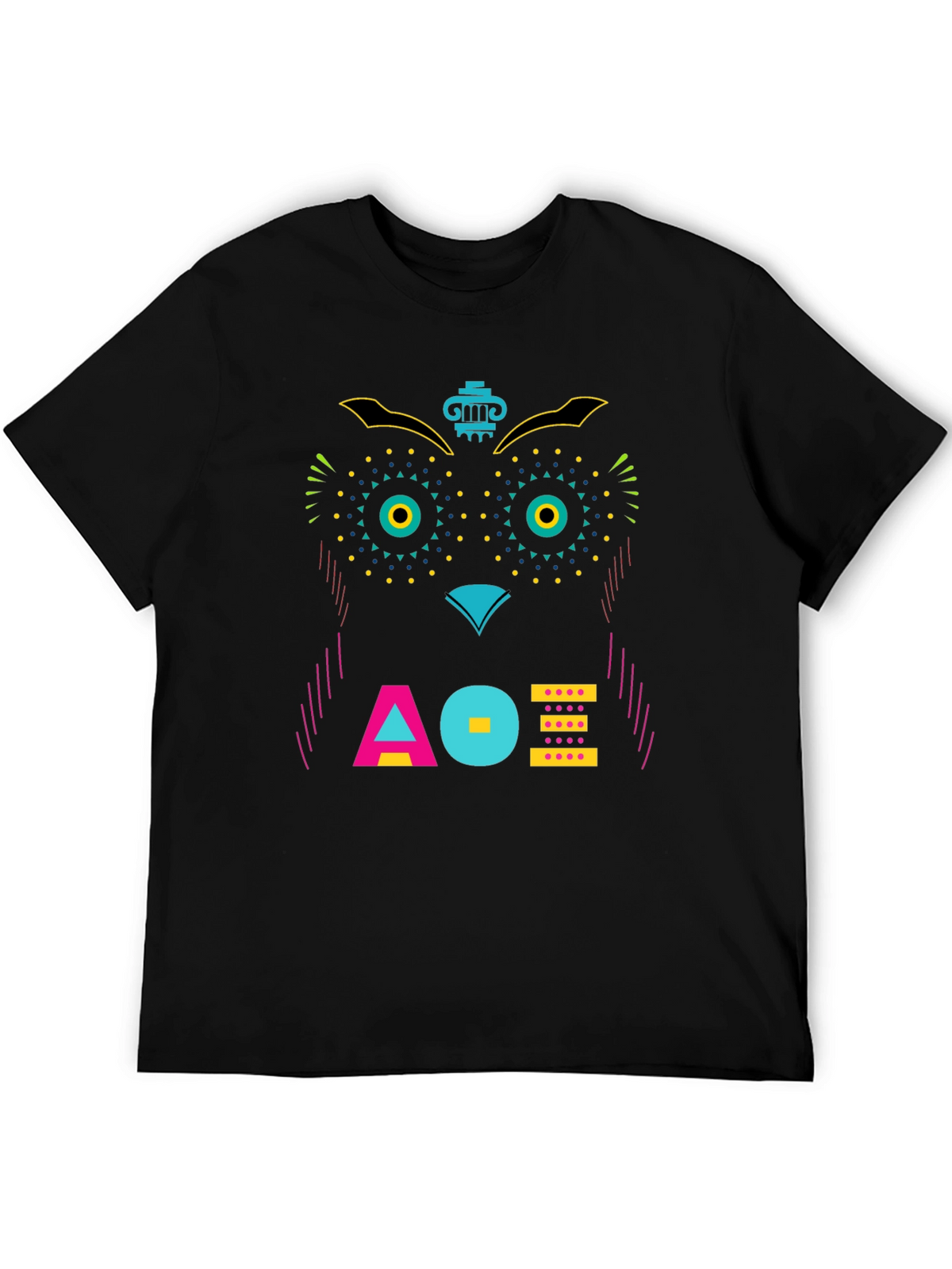 Geometric Owl Graphic Tee - Unique Modern Design