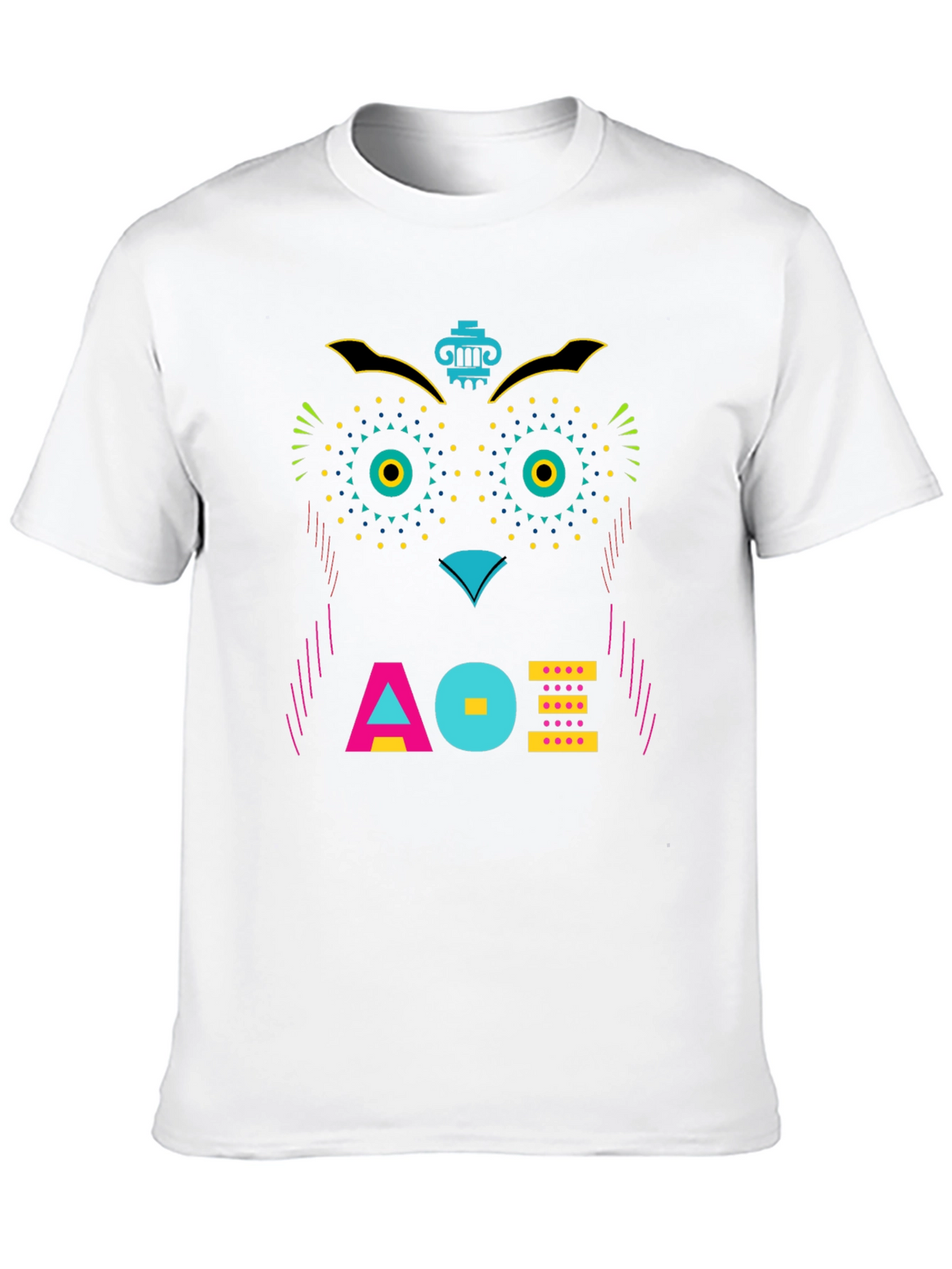 Geometric Owl Graphic Tee - Unique Modern Design