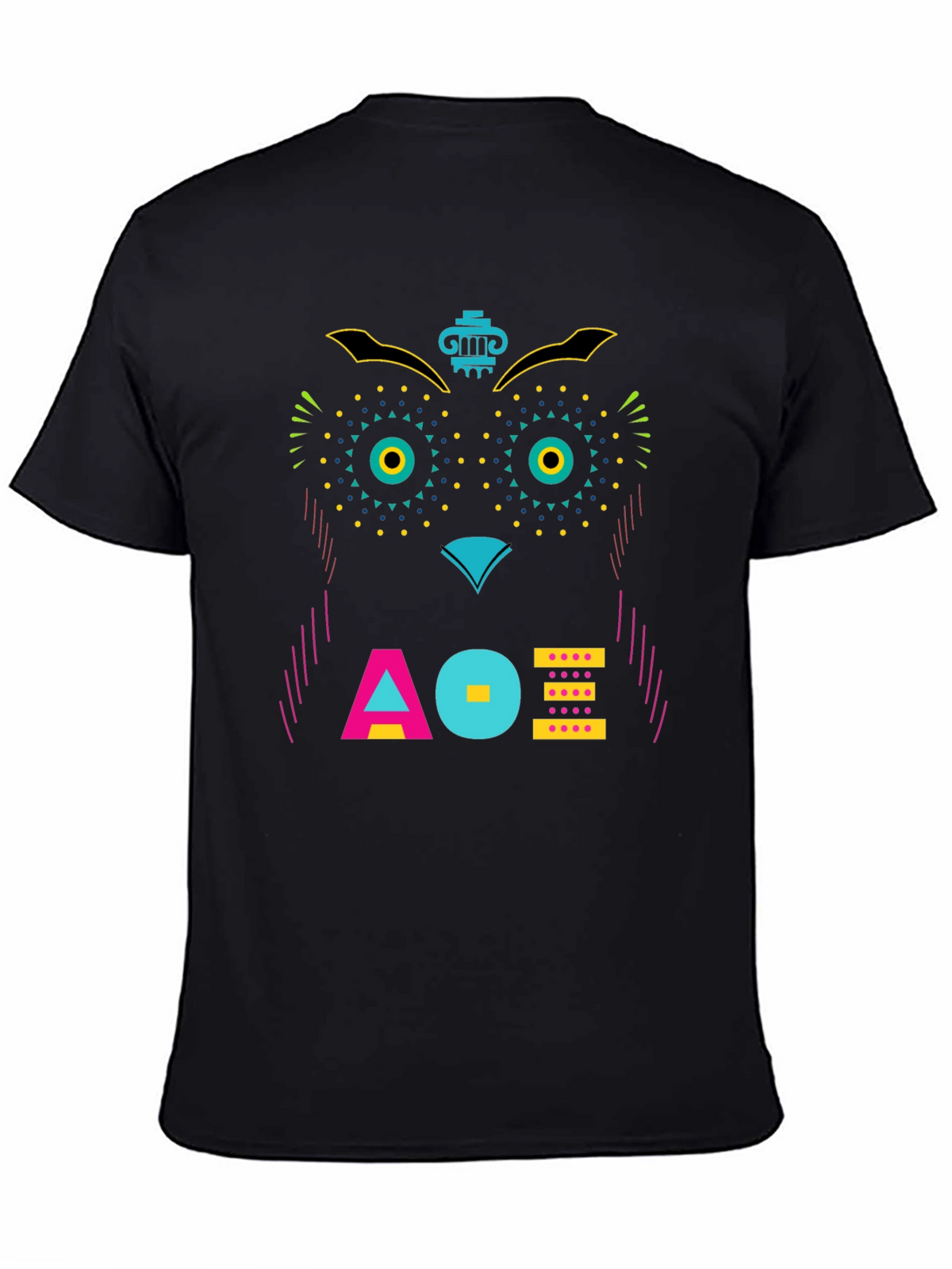 Geometric Owl Graphic Tee - Unique Modern Design