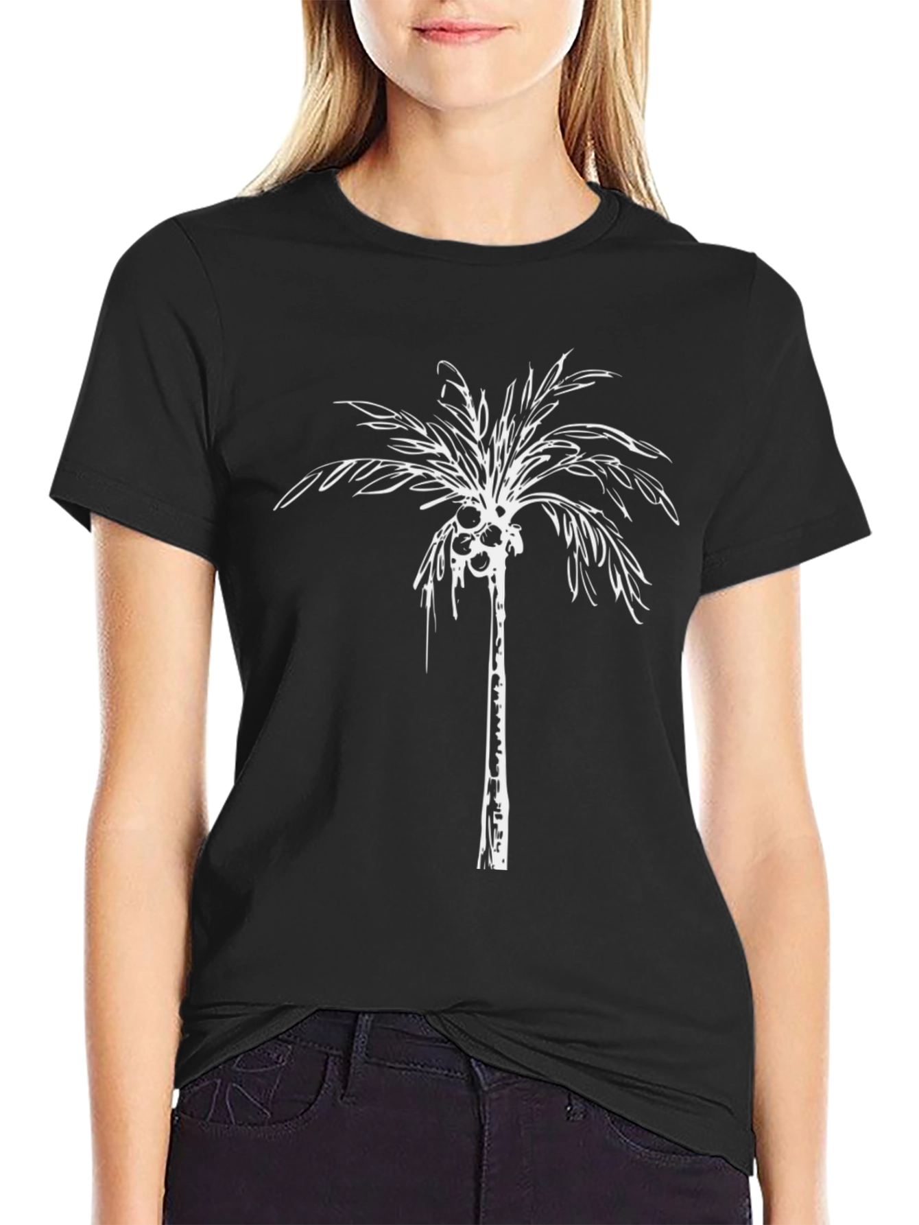 Palm Tree Graphic Tee - Black