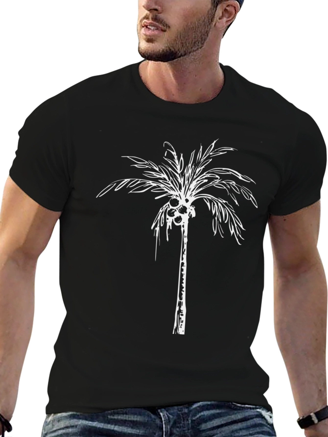 Palm Tree Graphic Tee - Black