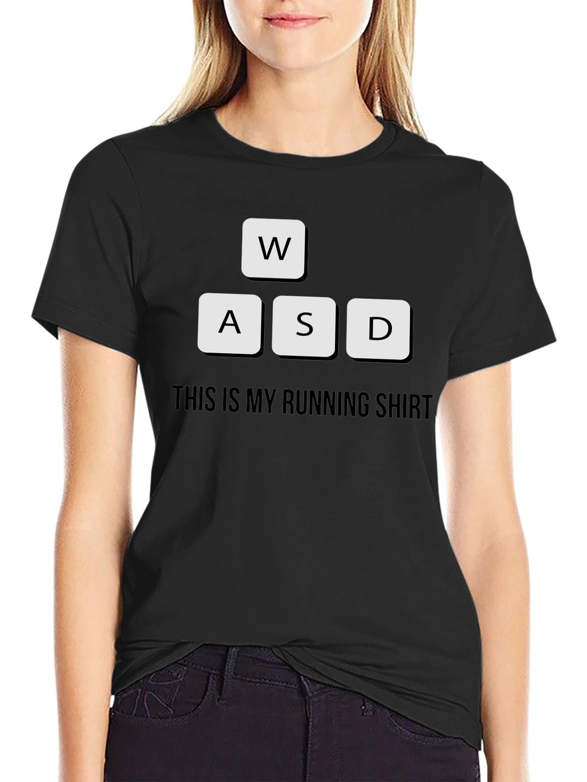 Gamer Running Shirt - WASD Keyboard Design