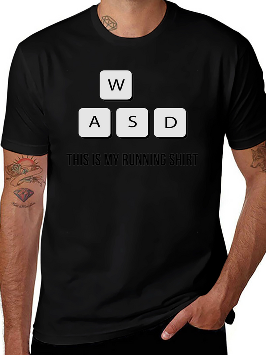 Gamer Running Shirt - WASD Keyboard Design