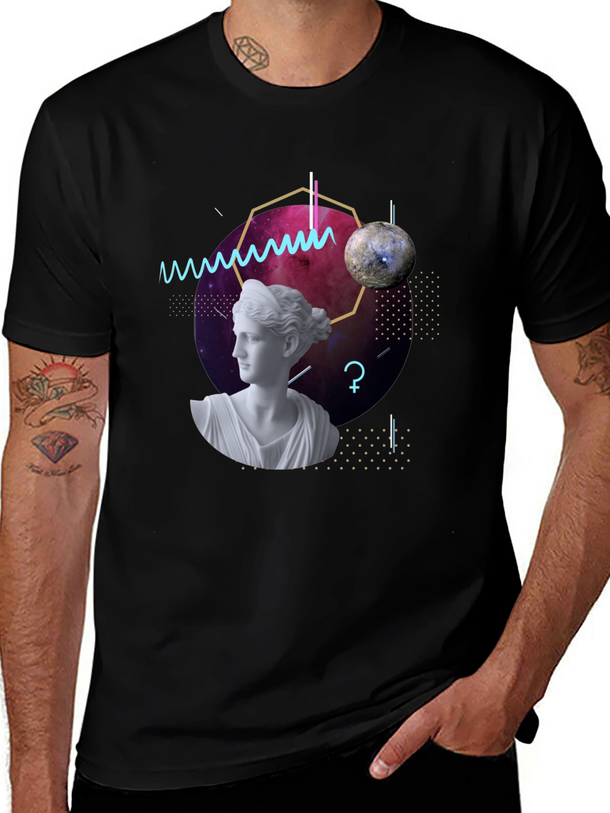 Geometric Goddess T-Shirt - Modern Artistic Tee