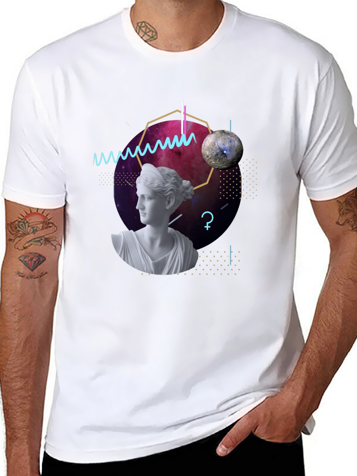 Geometric Goddess T-Shirt - Modern Artistic Tee