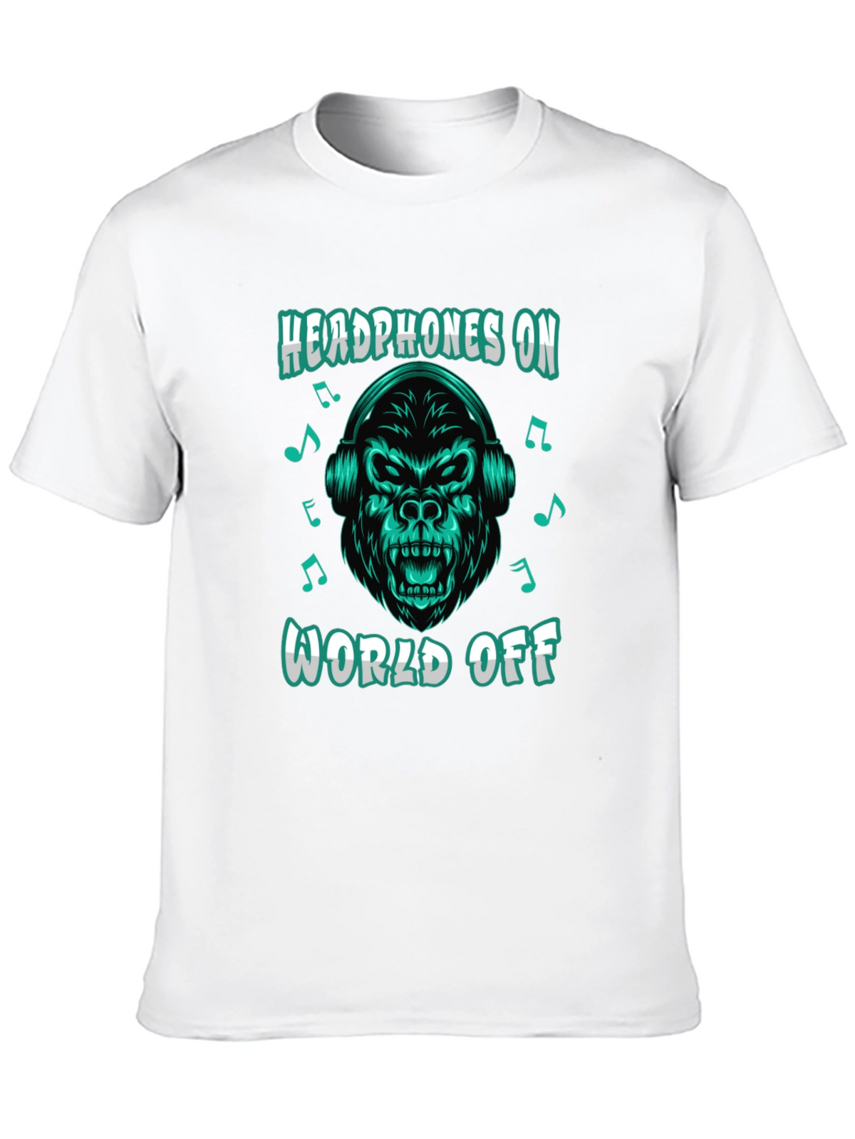 Headphones On World Off Gorilla T-Shirt