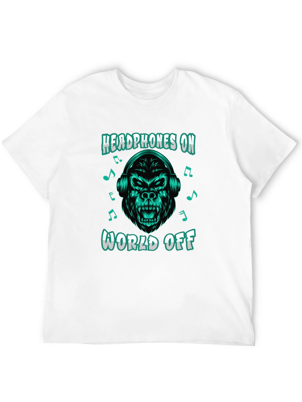 Headphones On World Off Gorilla T-Shirt