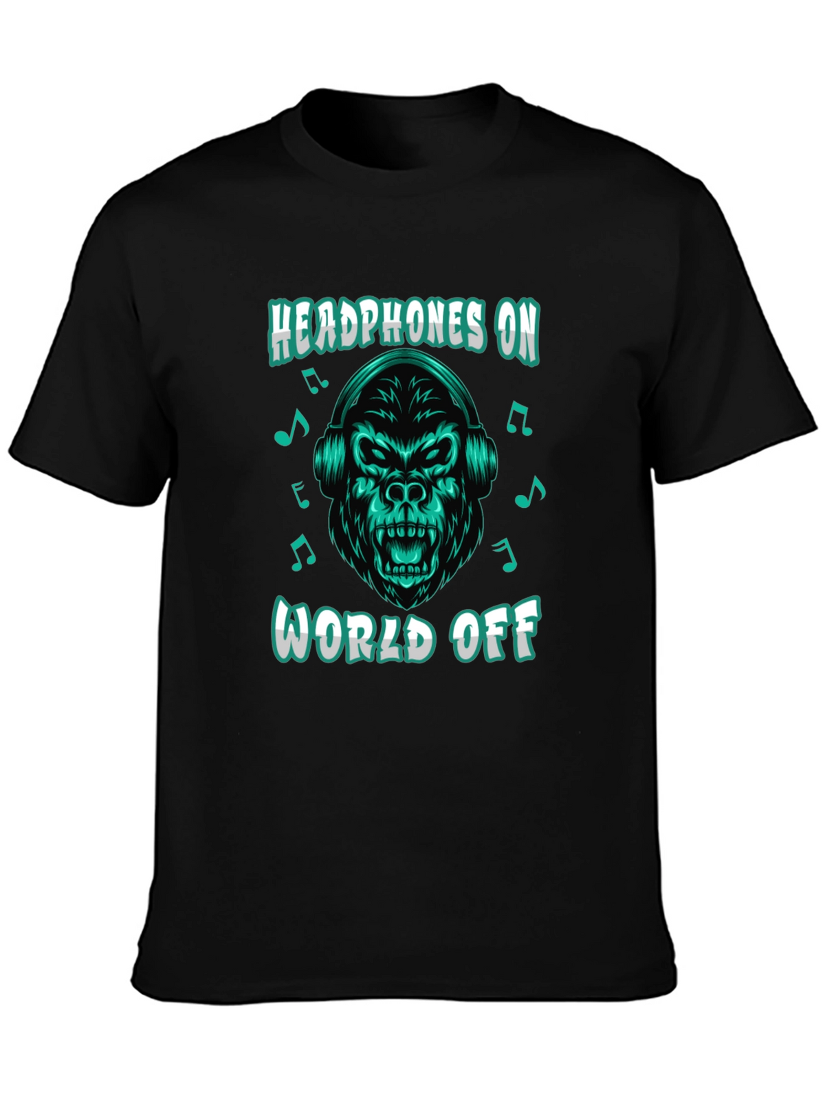 Headphones On World Off Gorilla T-Shirt
