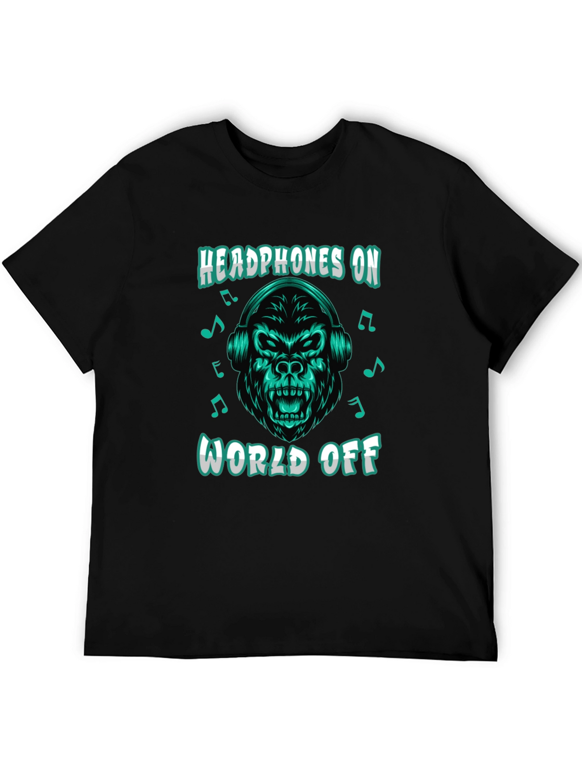 Headphones On World Off Gorilla T-Shirt