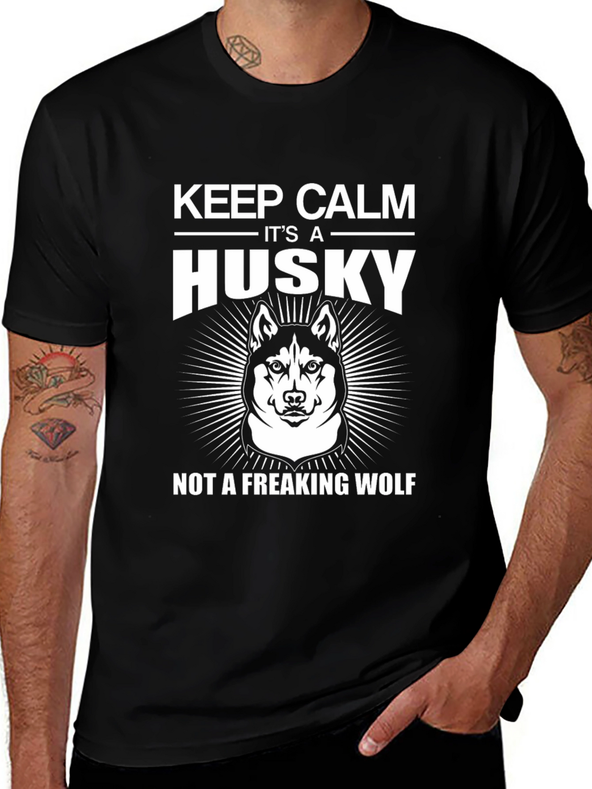 Keep Calm Husky T-Shirt Funny Dog Lover Tee