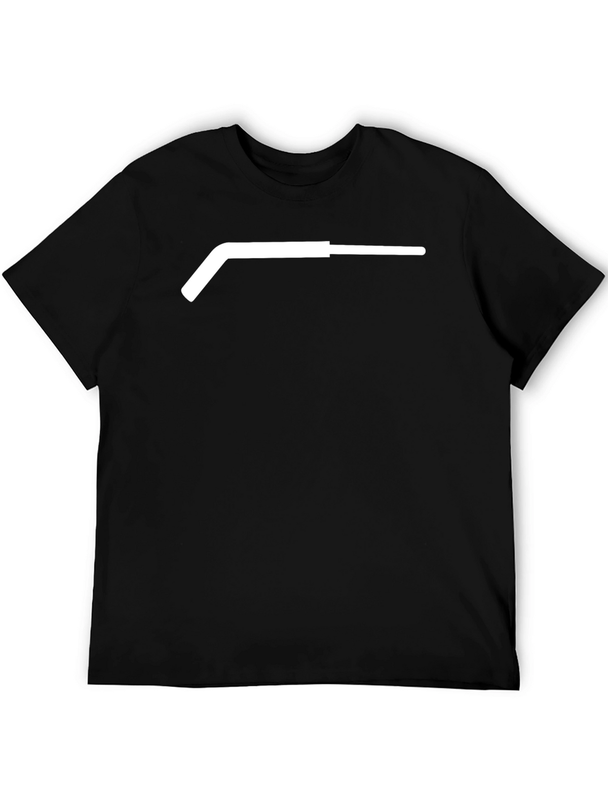 Minimalist Hockey Stick Graphic T-Shirt - Black