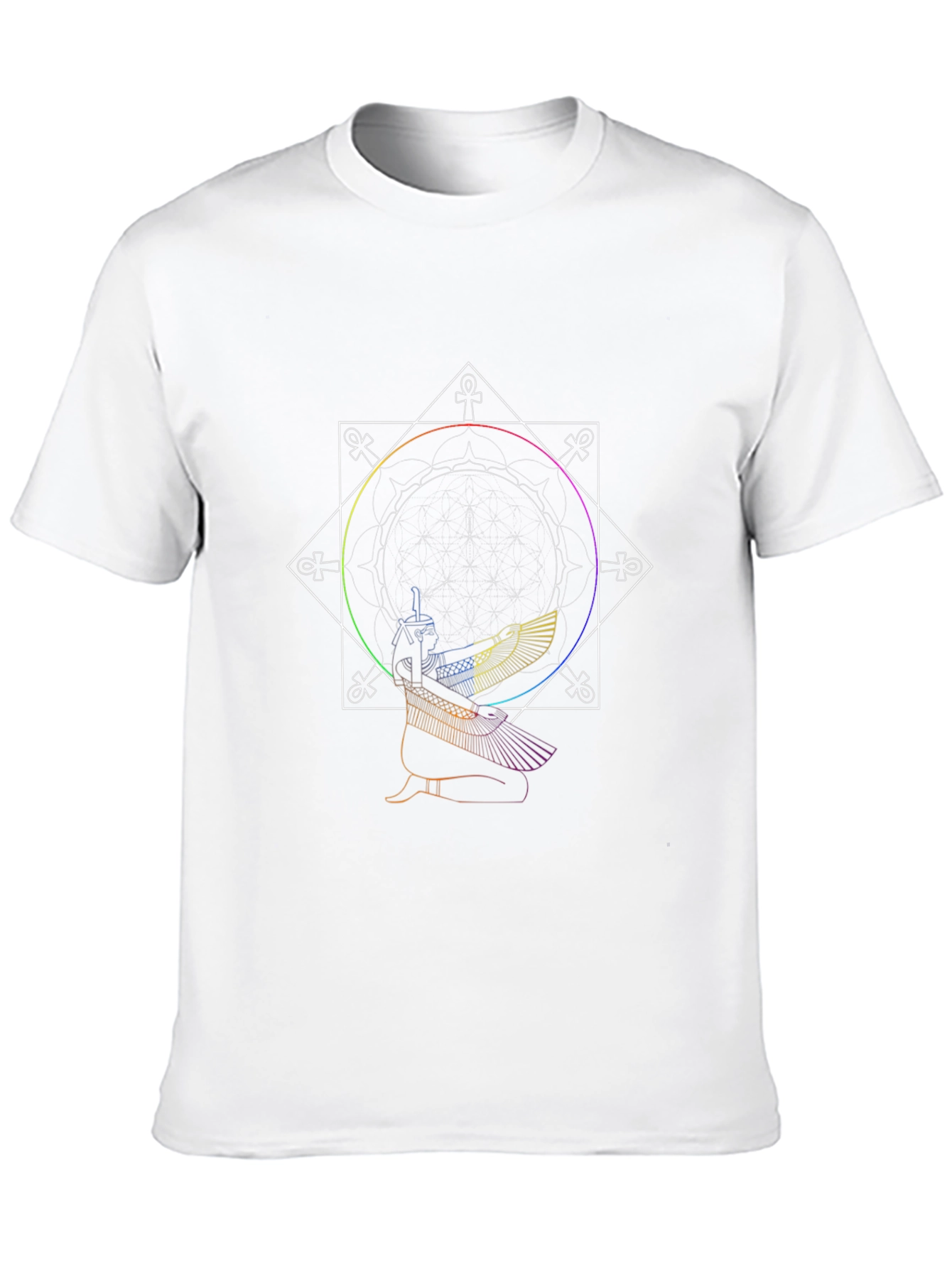 Geometric Egyptian Graphic Print Black T-Shirt