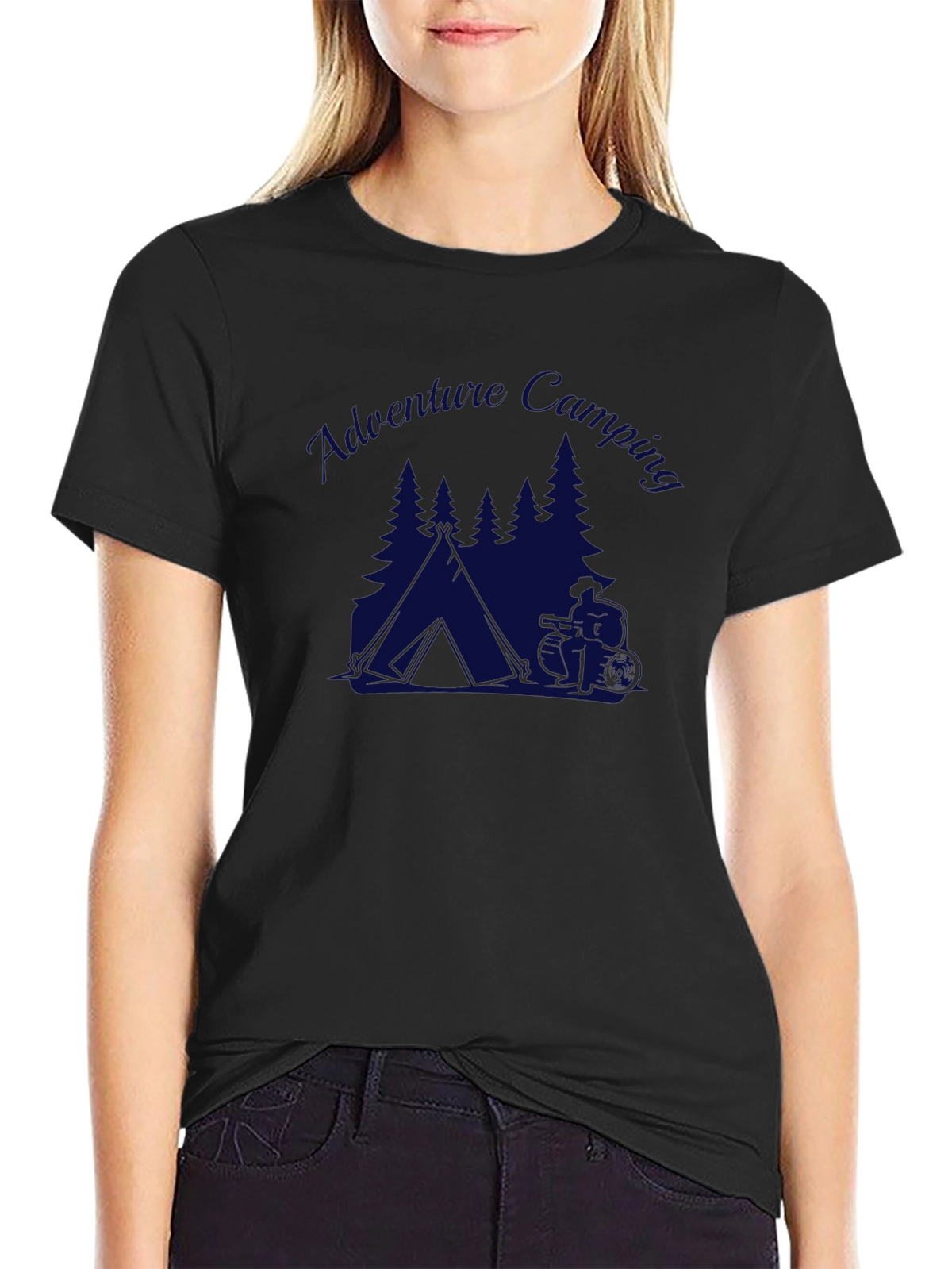 Adventure Camping Graphic Tee - Black