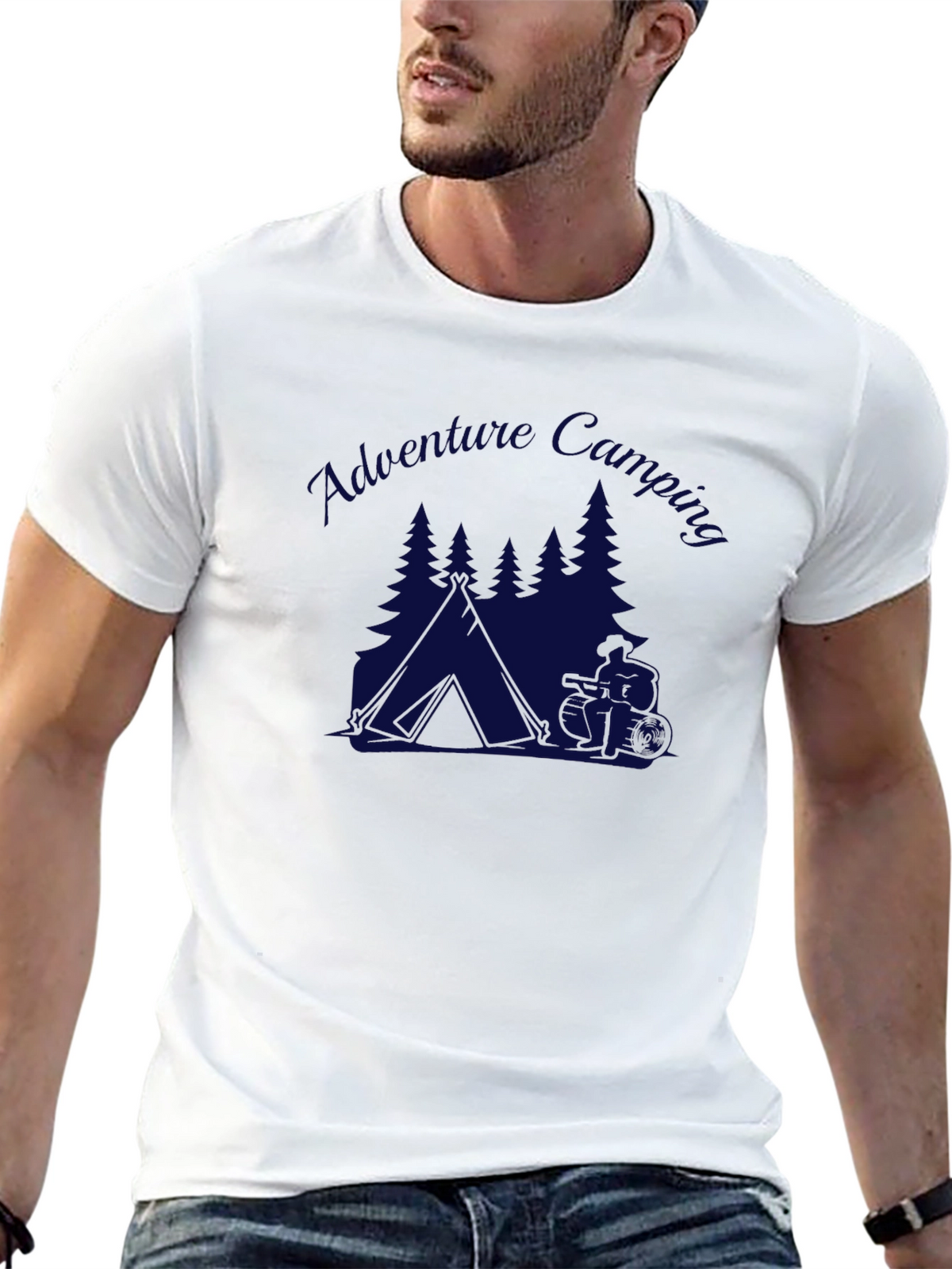 Adventure Camping Graphic Tee - Black