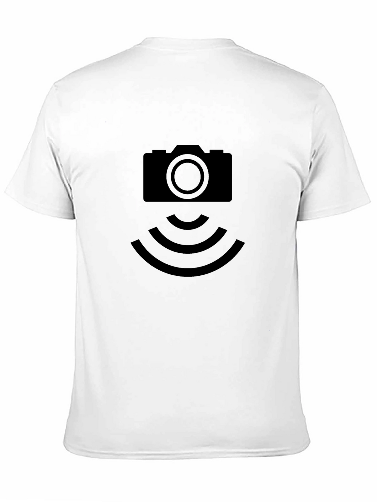 Camera Signal Graphic Tee - Black Cotton T-Shirt