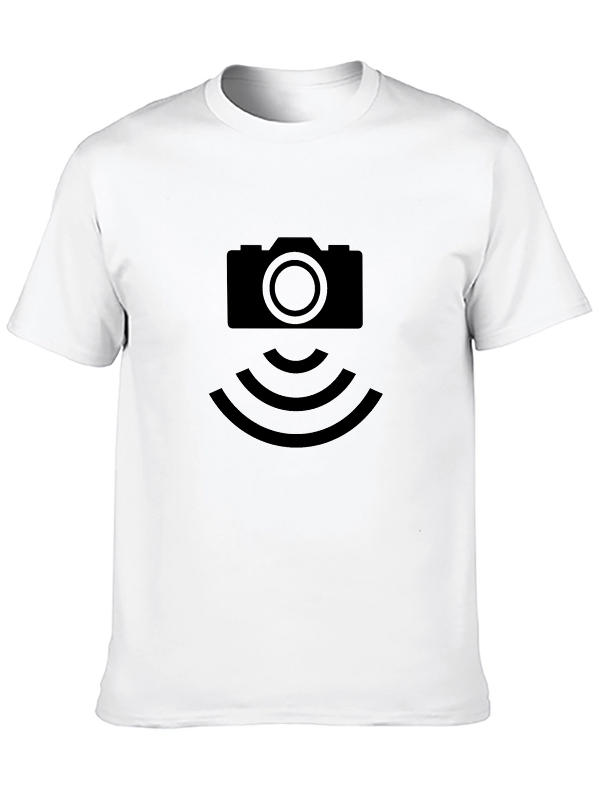Camera Signal Graphic Tee - Black Cotton T-Shirt