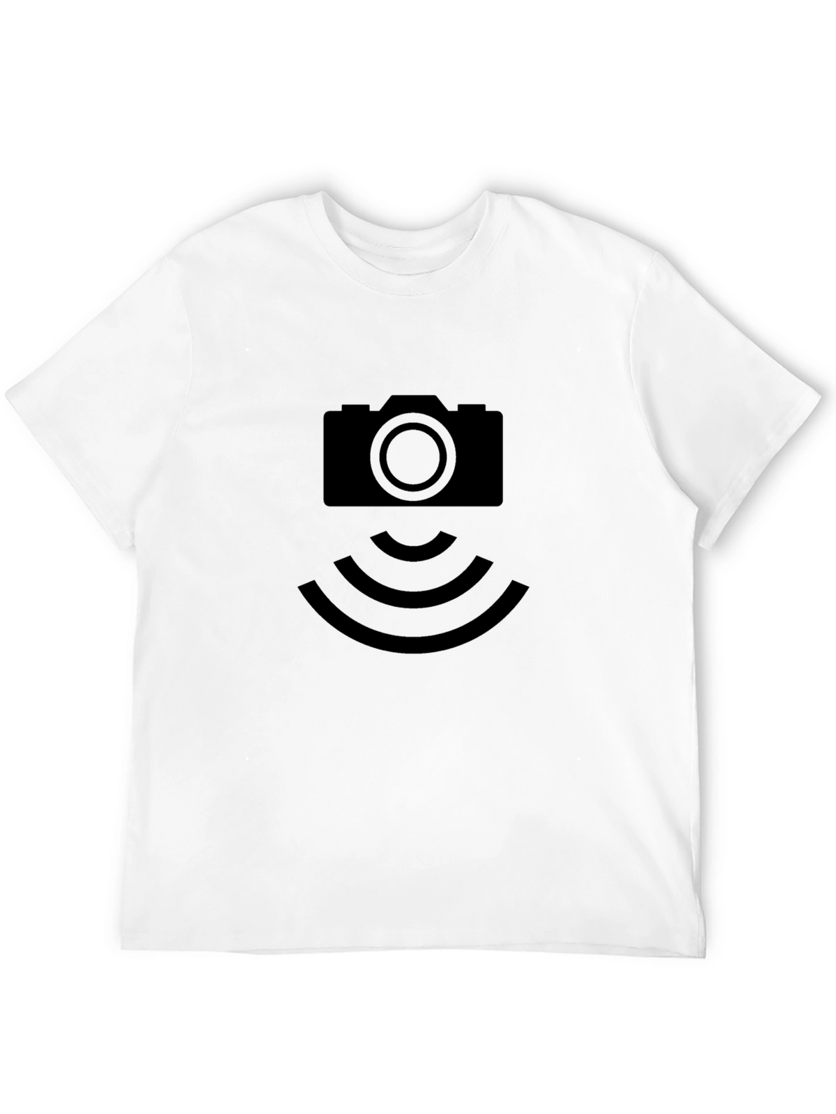 Camera Signal Graphic Tee - Black Cotton T-Shirt