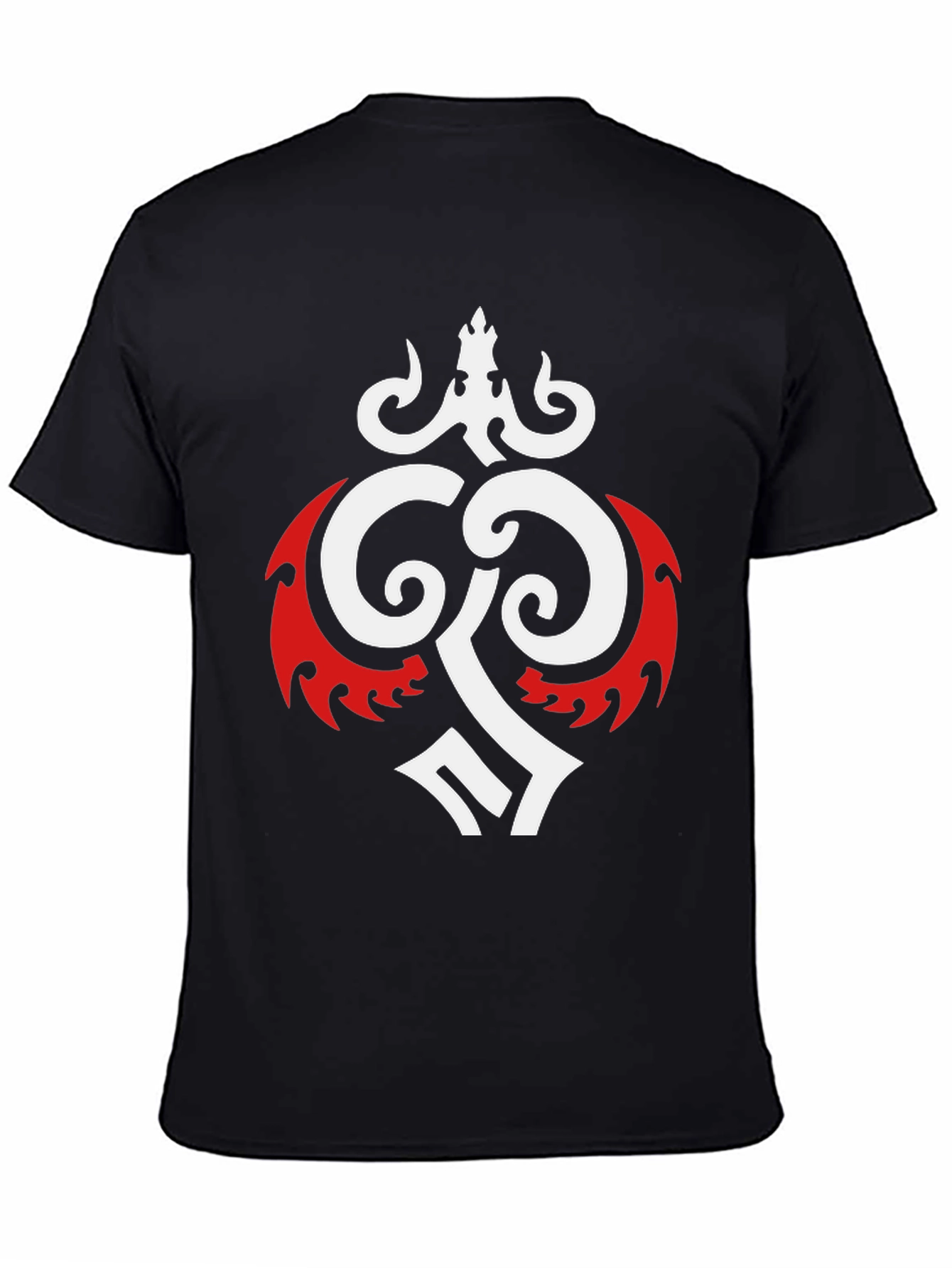 Bold Graphic Tee - Black with Tribal Design