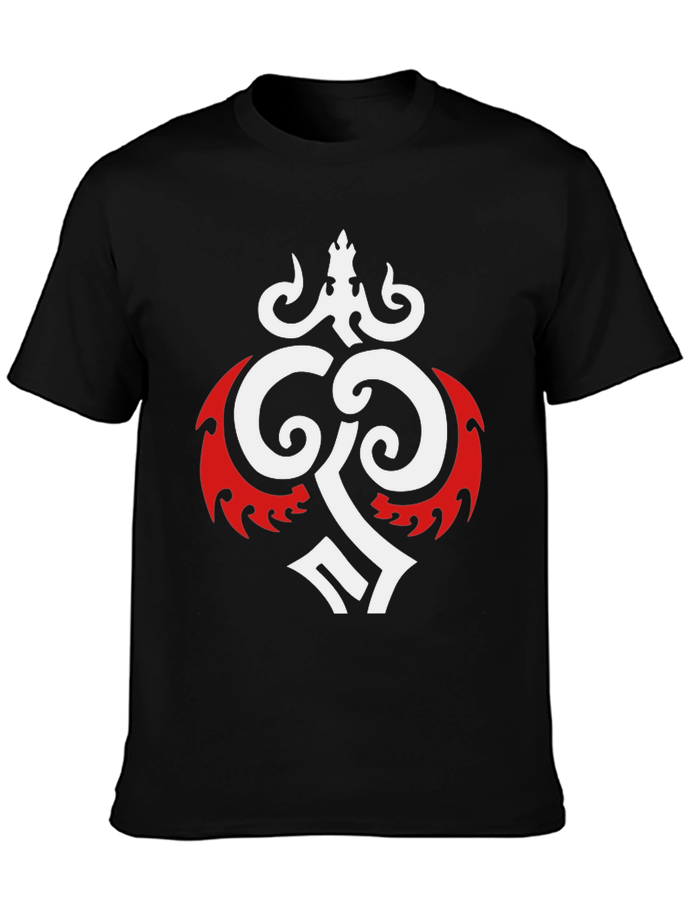 Bold Graphic Tee - Black with Tribal Design