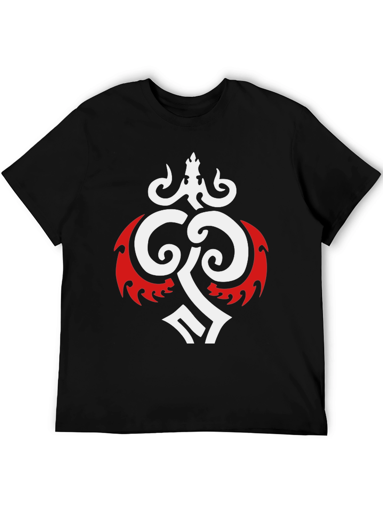 Bold Graphic Tee - Black with Tribal Design