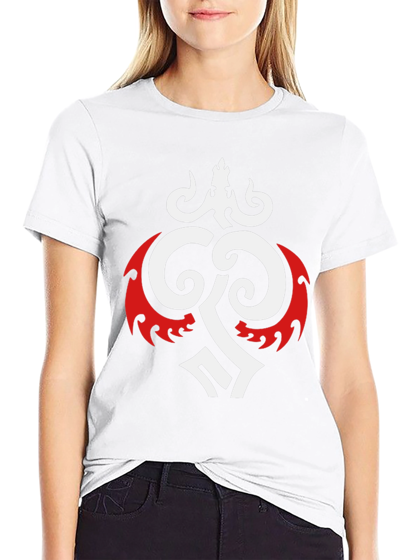 Bold Graphic Tee - Black with Tribal Design