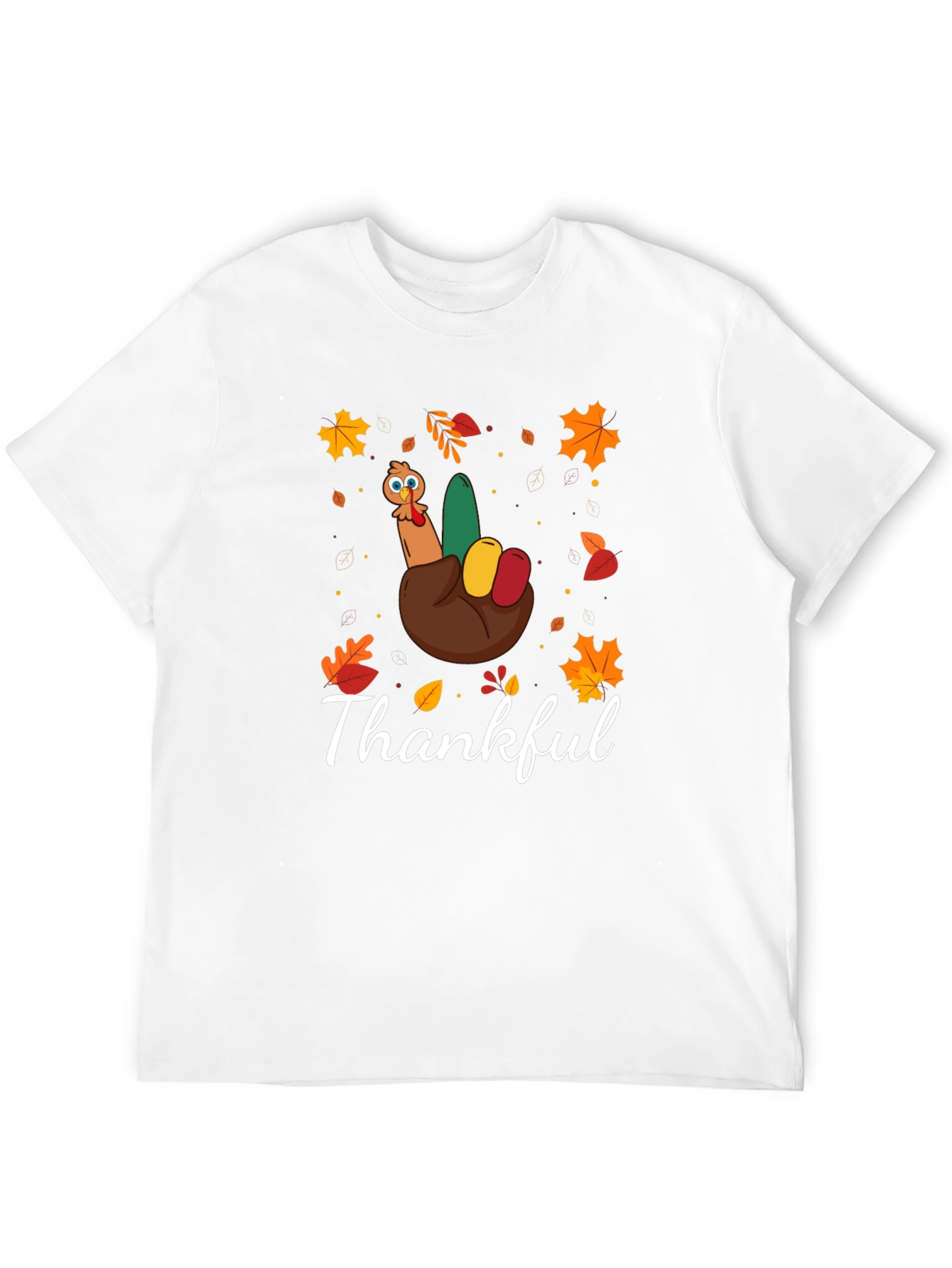 Thankful Turkey Hand Thanksgiving T-Shirt