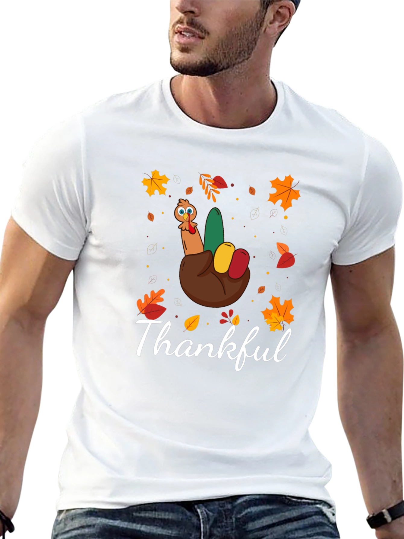 Thankful Turkey Hand Thanksgiving T-Shirt