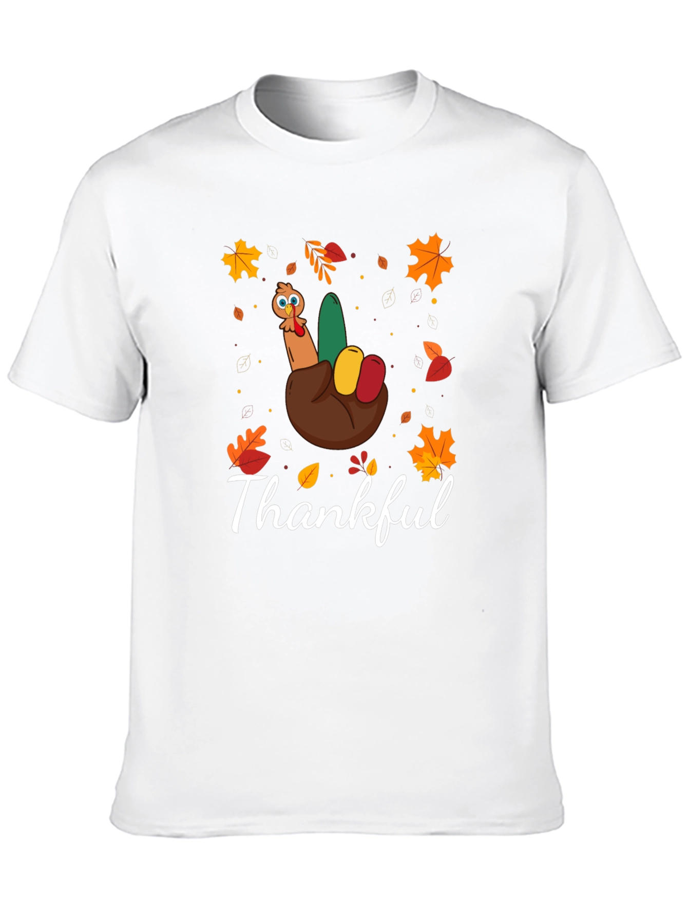 Thankful Turkey Hand Thanksgiving T-Shirt