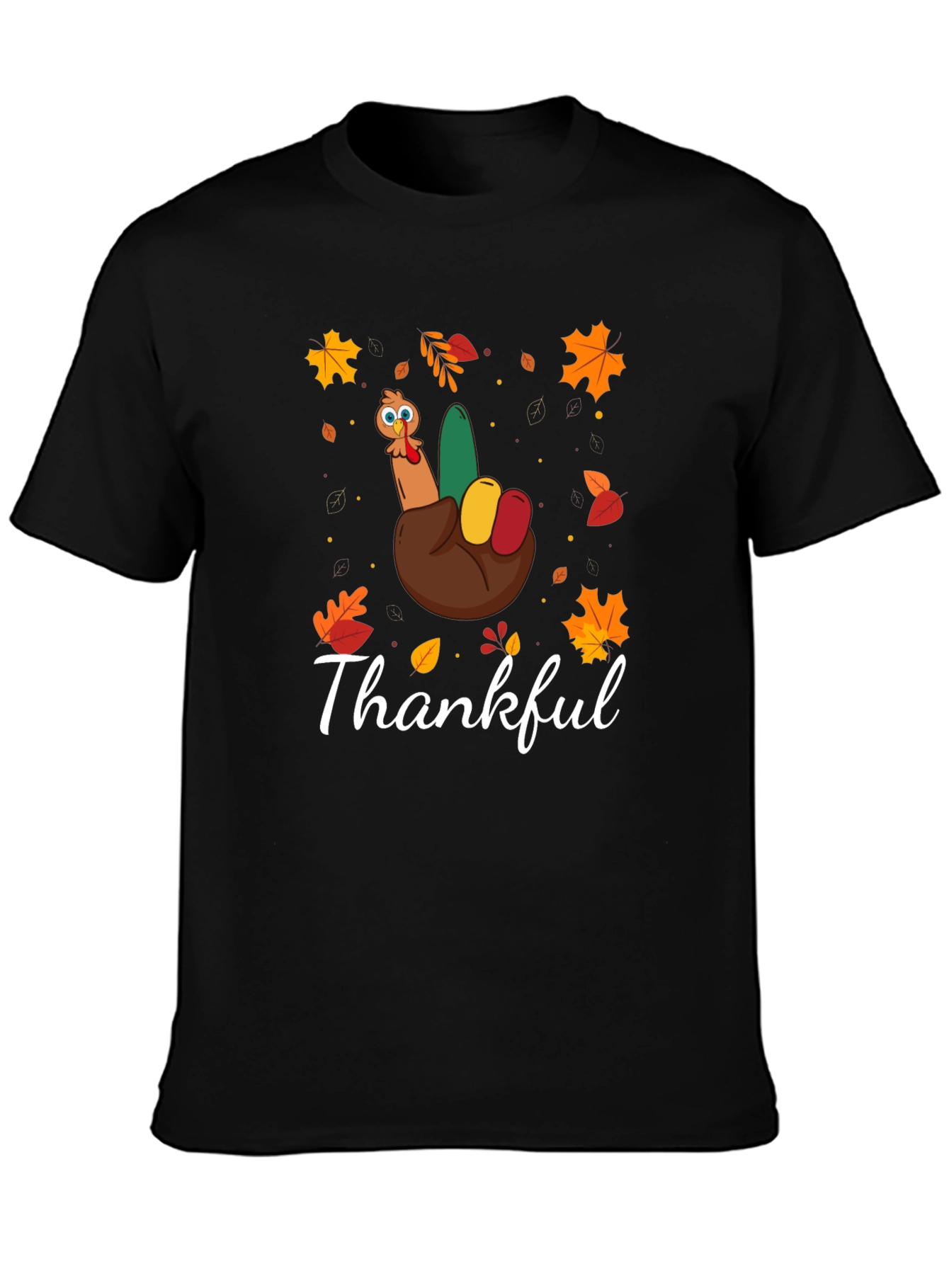 Thankful Turkey Hand Thanksgiving T-Shirt
