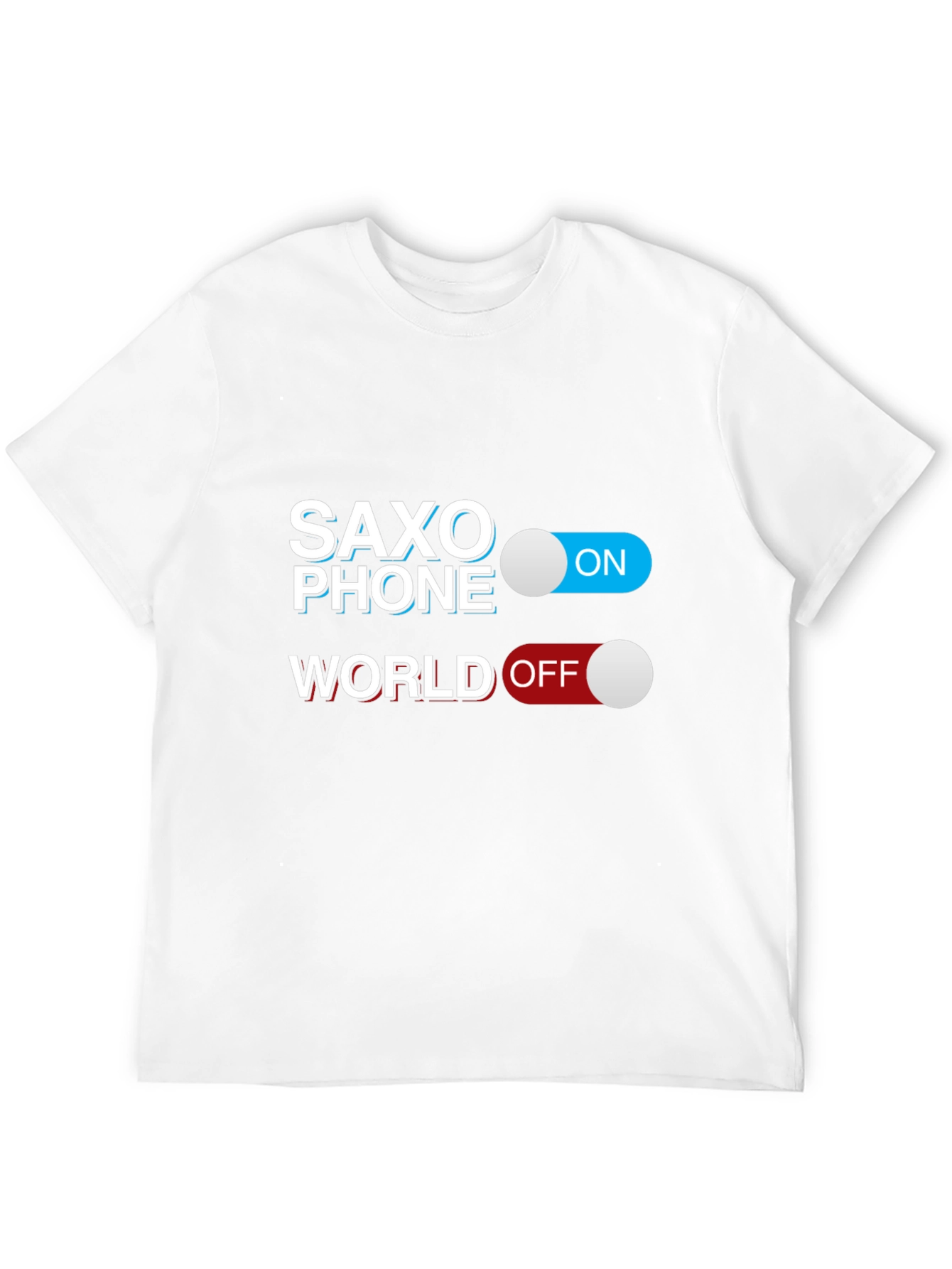 Saxophone On World Off Black T-Shirt