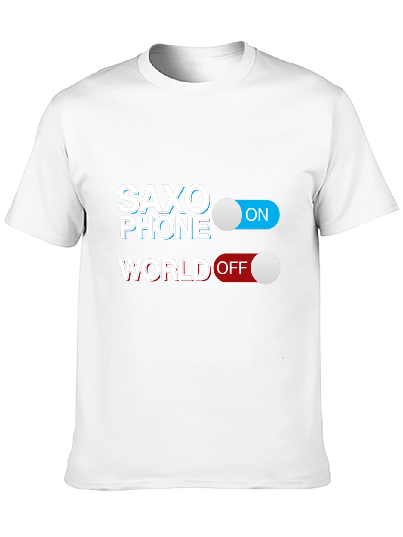 Saxophone On World Off Black T-Shirt