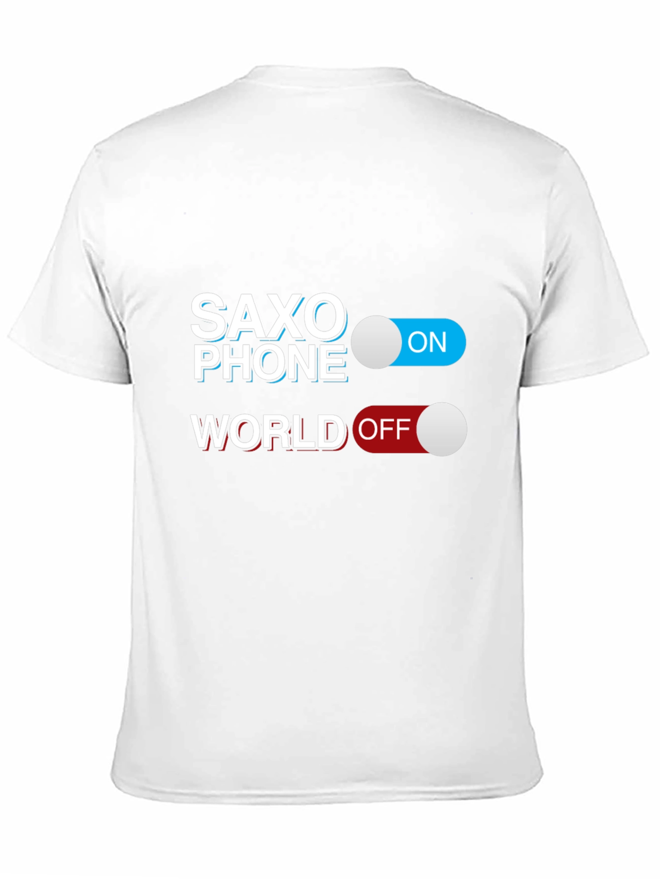 Saxophone On World Off Black T-Shirt