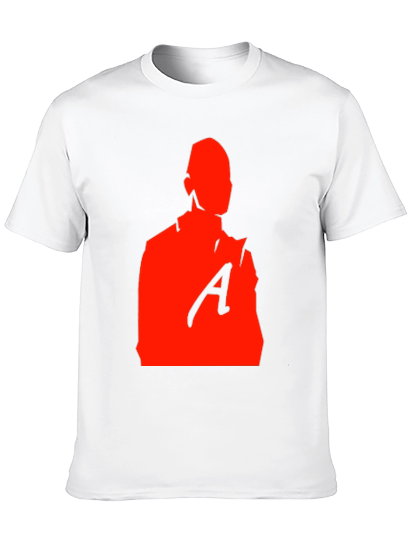 Red Silhouette Graphic Print Black T-Shirt